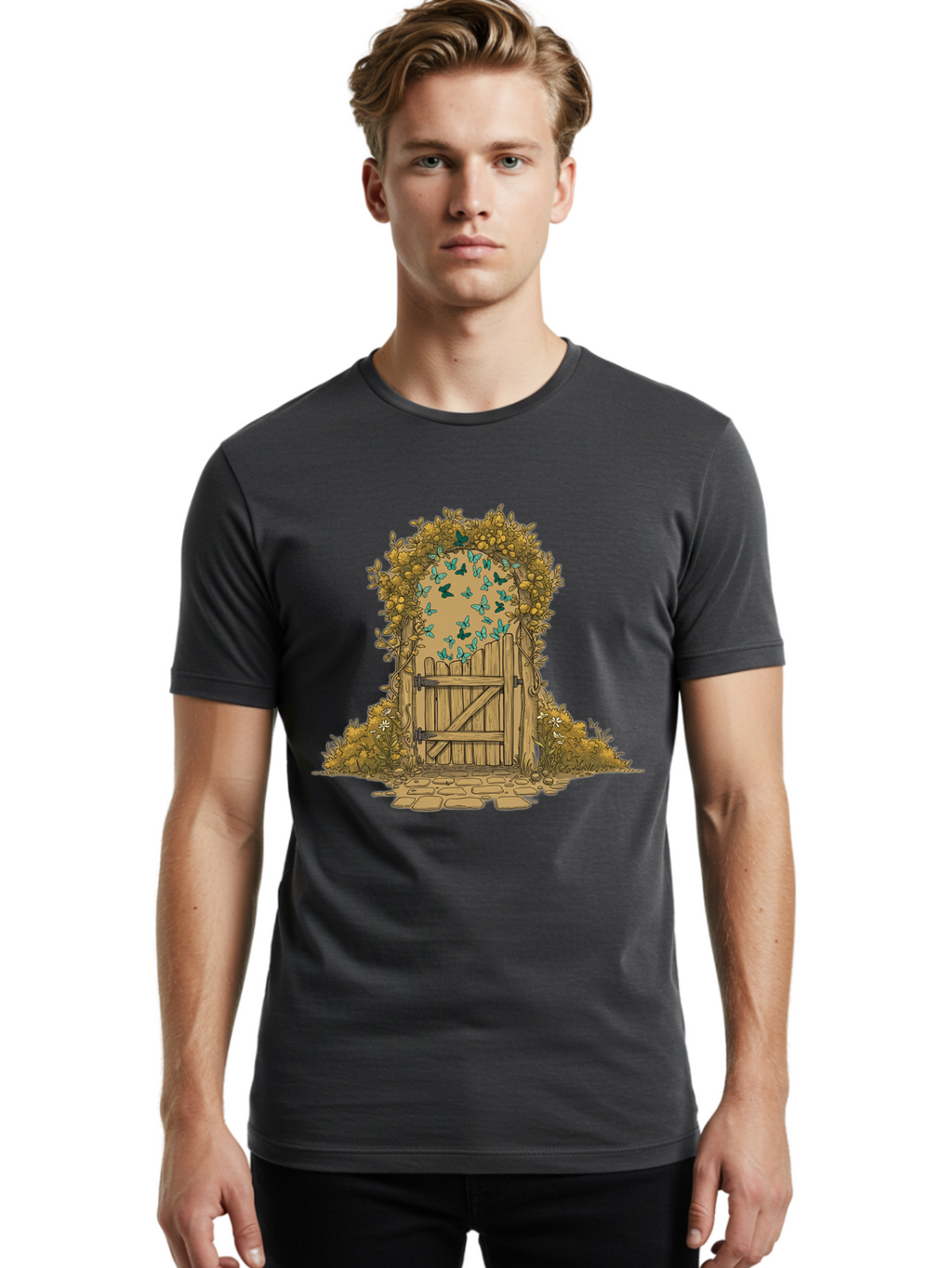 Wooden-Gate Men'S Graphic Tee, 100% Cotton, Comfortable Casual Summer Wear, Machine Washable, Vintage Camera, Old Camera, Antique Camera, Black Camera, Classic Photography, Photography Equipment, Nostalgic Device, Film Camera, Camera Art Bal638