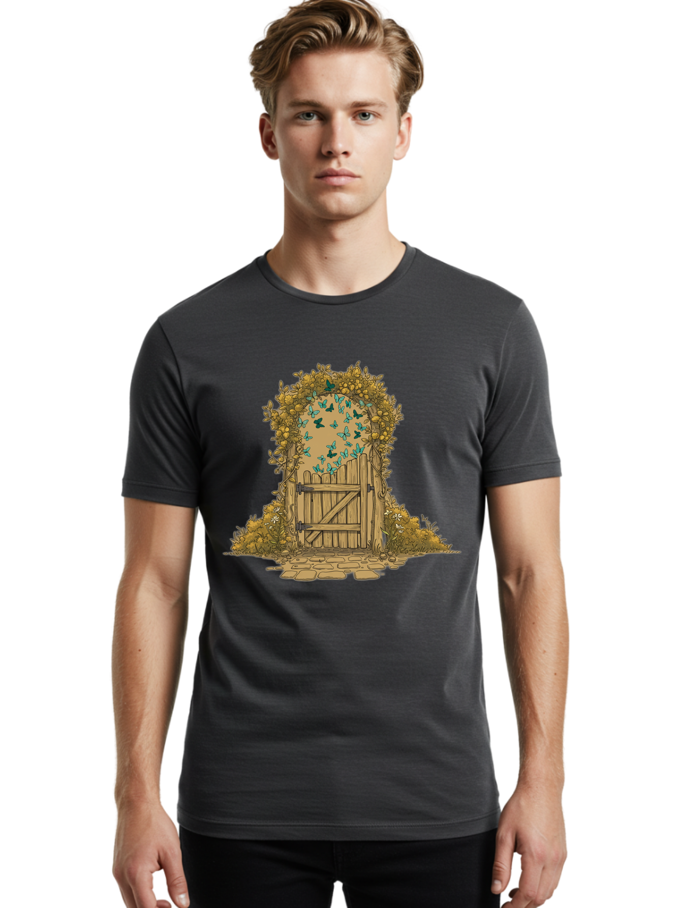 Wooden-Gate Men'S Graphic Tee, 100% Cotton, Comfortable Casual Summer Wear, Machine Washable, Vintage Camera, Old Camera, Antique Camera, Black Camera, Classic Photography, Photography Equipment, Nostalgic Device, Film Camera, Camera Art Bal638