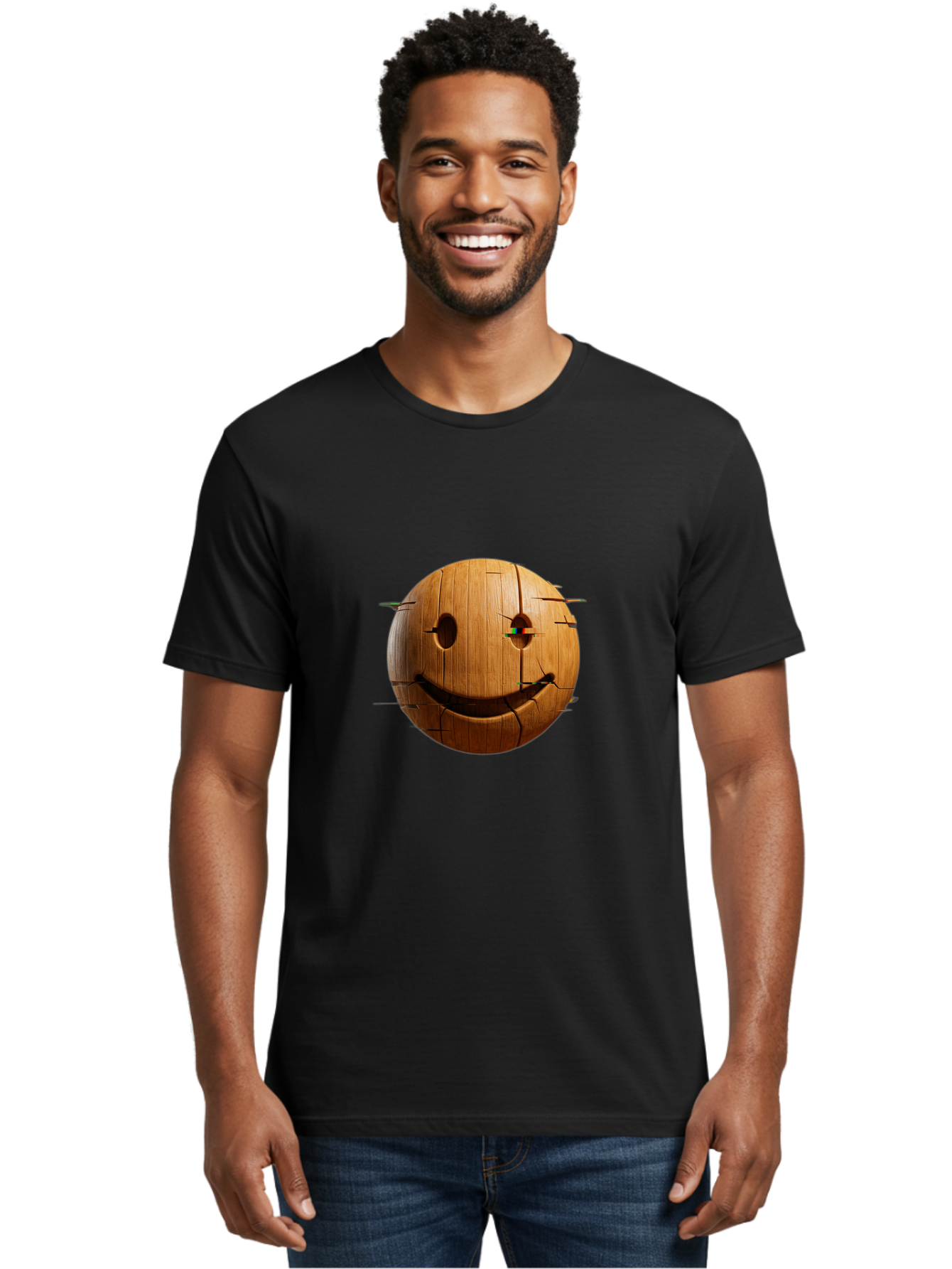 Wooden-Smiley Men'S Graphic Tee, 100% Cotton, Comfortable Casual Summer Wear, Machine Washable, Vintage Camera, Old Camera, Antique Camera, Black Camera, Classic Photography, Photography Equipment, Nostalgic Device, Film Camera, Camera Art Bal639