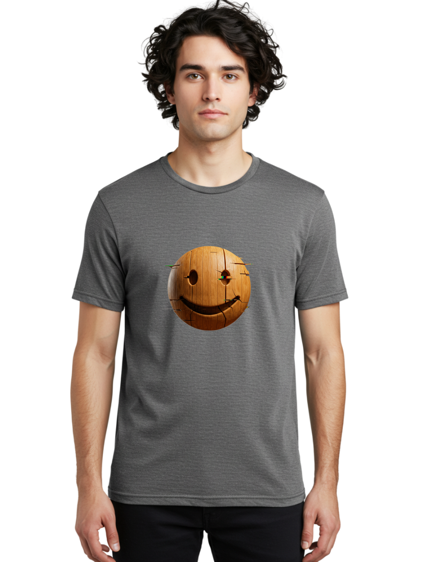 Wooden-Smiley Men'S Graphic Tee, 100% Cotton, Comfortable Casual Summer Wear, Machine Washable, Vintage Camera, Old Camera, Antique Camera, Black Camera, Classic Photography, Photography Equipment, Nostalgic Device, Film Camera, Camera Art Bal639