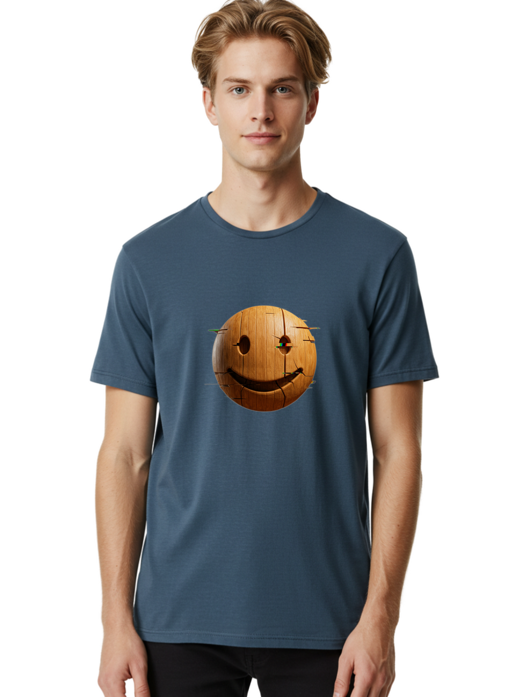 Wooden-Smiley Men'S Graphic Tee, 100% Cotton, Comfortable Casual Summer Wear, Machine Washable, Vintage Camera, Old Camera, Antique Camera, Black Camera, Classic Photography, Photography Equipment, Nostalgic Device, Film Camera, Camera Art Bal639