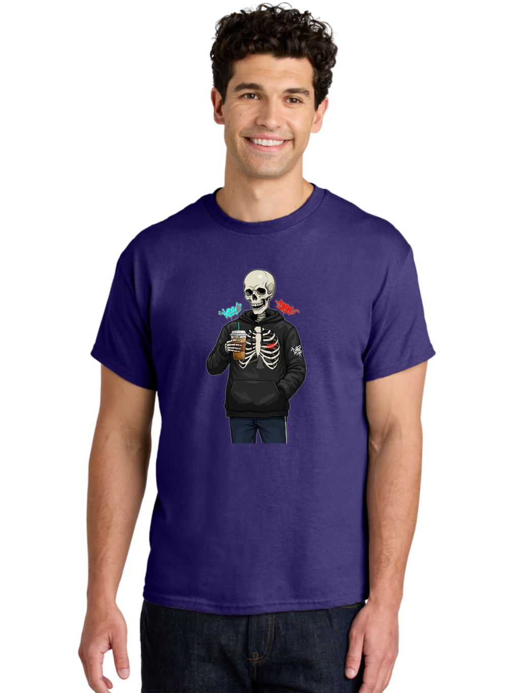 Xoxo-Kiss-Kiss-Skeleton Men'S Graphic Tee, 100% Cotton, Comfortable Casual Summer Wear, Machine Washable, Vintage Camera, Old Camera, Antique Camera, Black Camera, Classic Photography, Photography Equipment, Nostalgic Device, Film Camera, Bal643