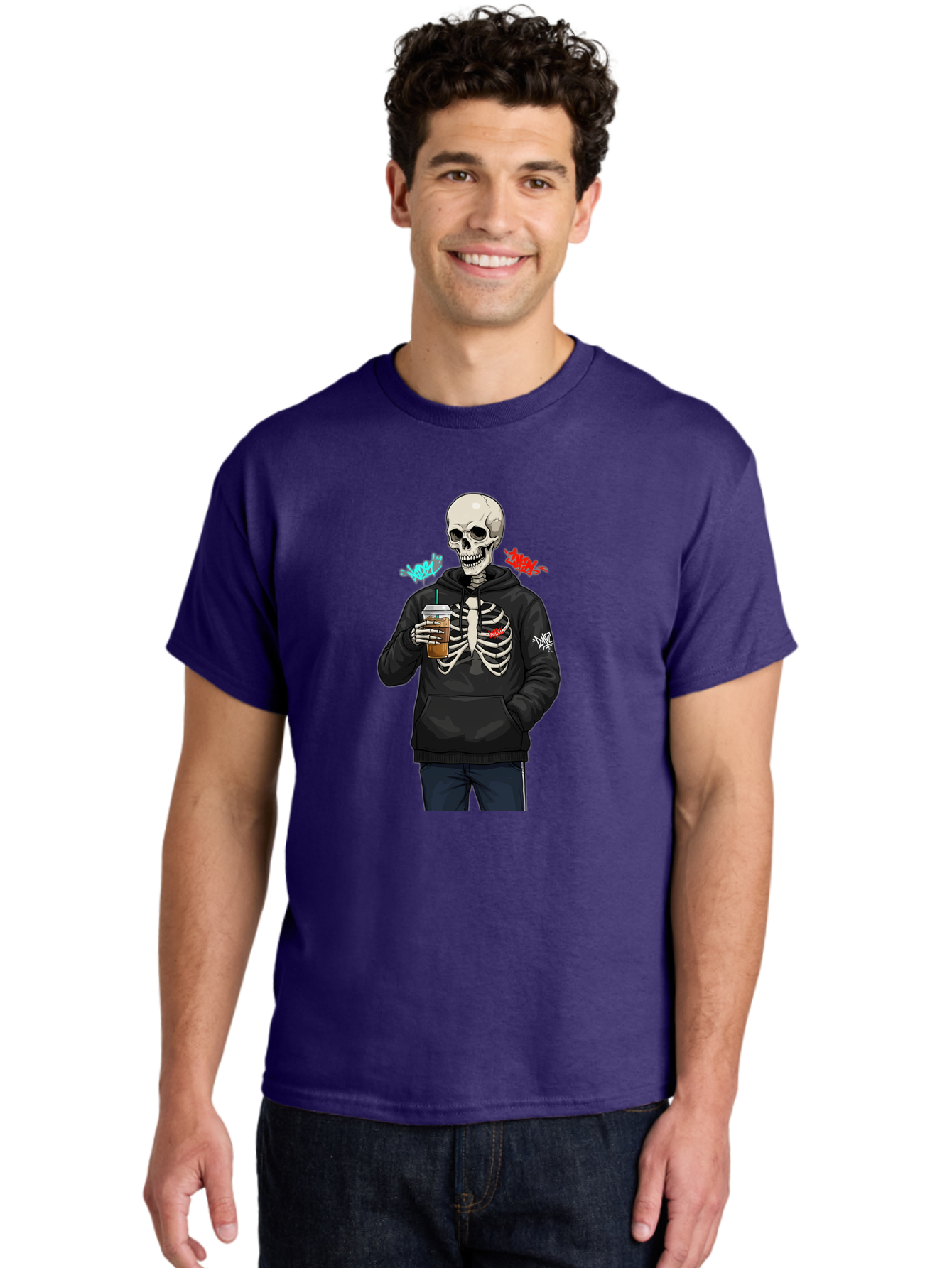 Xoxo-Kiss-Kiss-Skeleton Men'S Graphic Tee, 100% Cotton, Comfortable Casual Summer Wear, Machine Washable, Vintage Camera, Old Camera, Antique Camera, Black Camera, Classic Photography, Photography Equipment, Nostalgic Device, Film Camera, Bal643