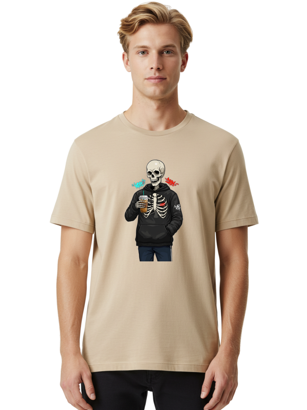 Xoxo-Kiss-Kiss-Skeleton Men'S Graphic Tee, 100% Cotton, Comfortable Casual Summer Wear, Machine Washable, Vintage Camera, Old Camera, Antique Camera, Black Camera, Classic Photography, Photography Equipment, Nostalgic Device, Film Camera, Bal643