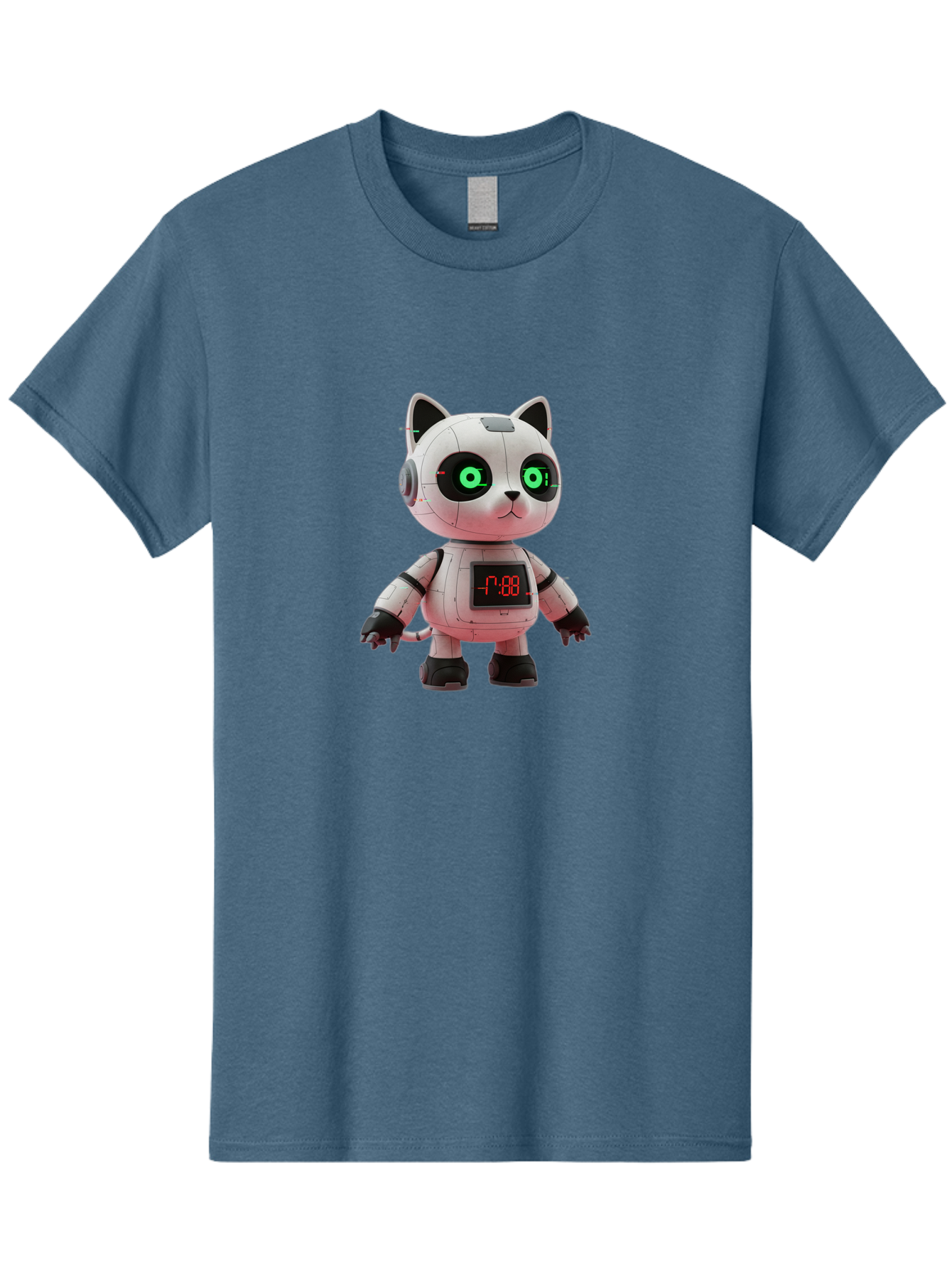 7-88-Robot-Cat Men'S Graphic Tee, 100% Cotton, Comfortable Casual Summer Wear, Machine Washable, Vintage Camera, Old Camera, Antique Camera, Black Camera, Classic Photography, Photography Equipment, Nostalgic Device, Film Camera, Camera Art Bal651