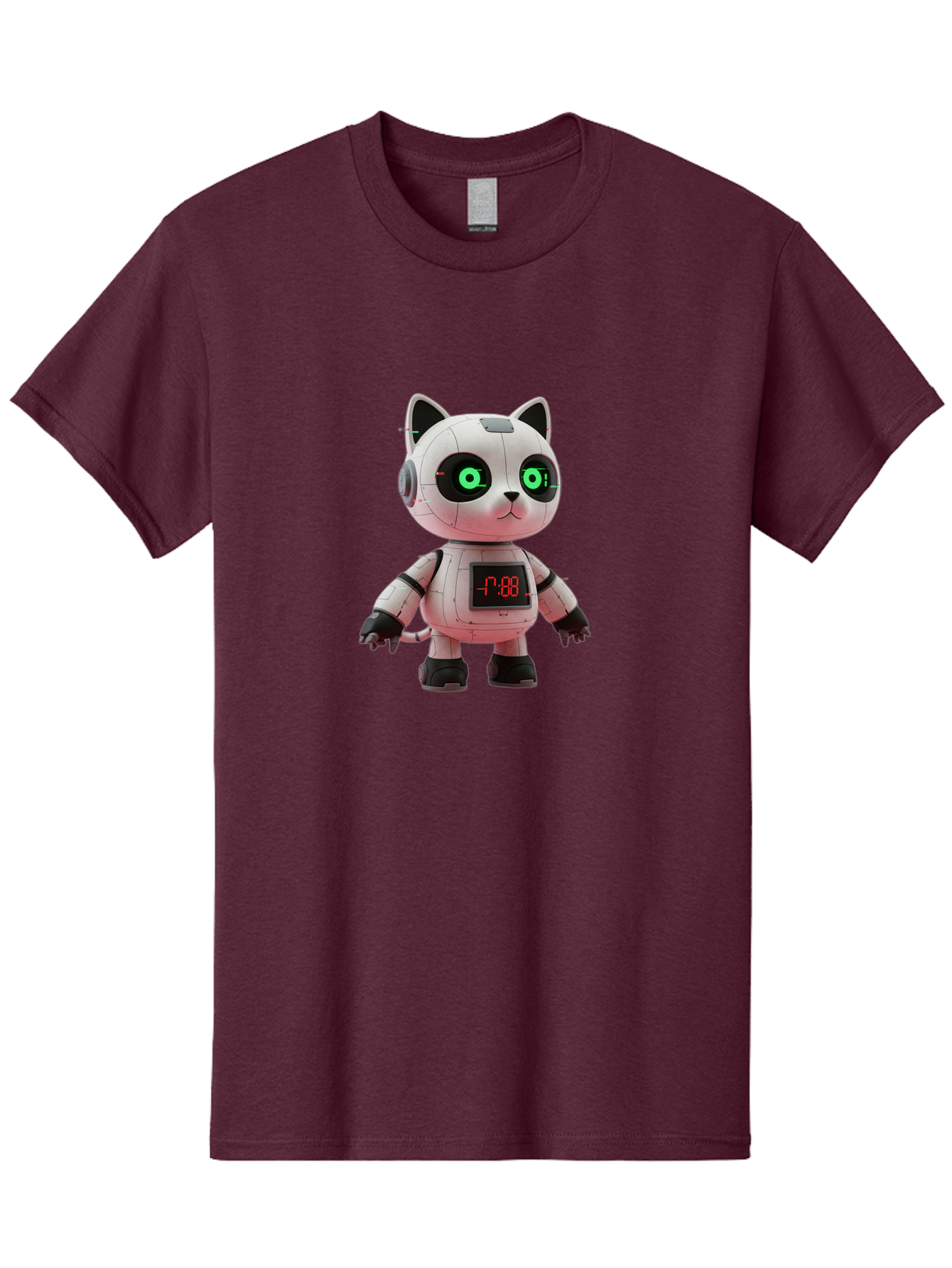 7-88-Robot-Cat Men'S Graphic Tee, 100% Cotton, Comfortable Casual Summer Wear, Machine Washable, Vintage Camera, Old Camera, Antique Camera, Black Camera, Classic Photography, Photography Equipment, Nostalgic Device, Film Camera, Camera Art Bal651
