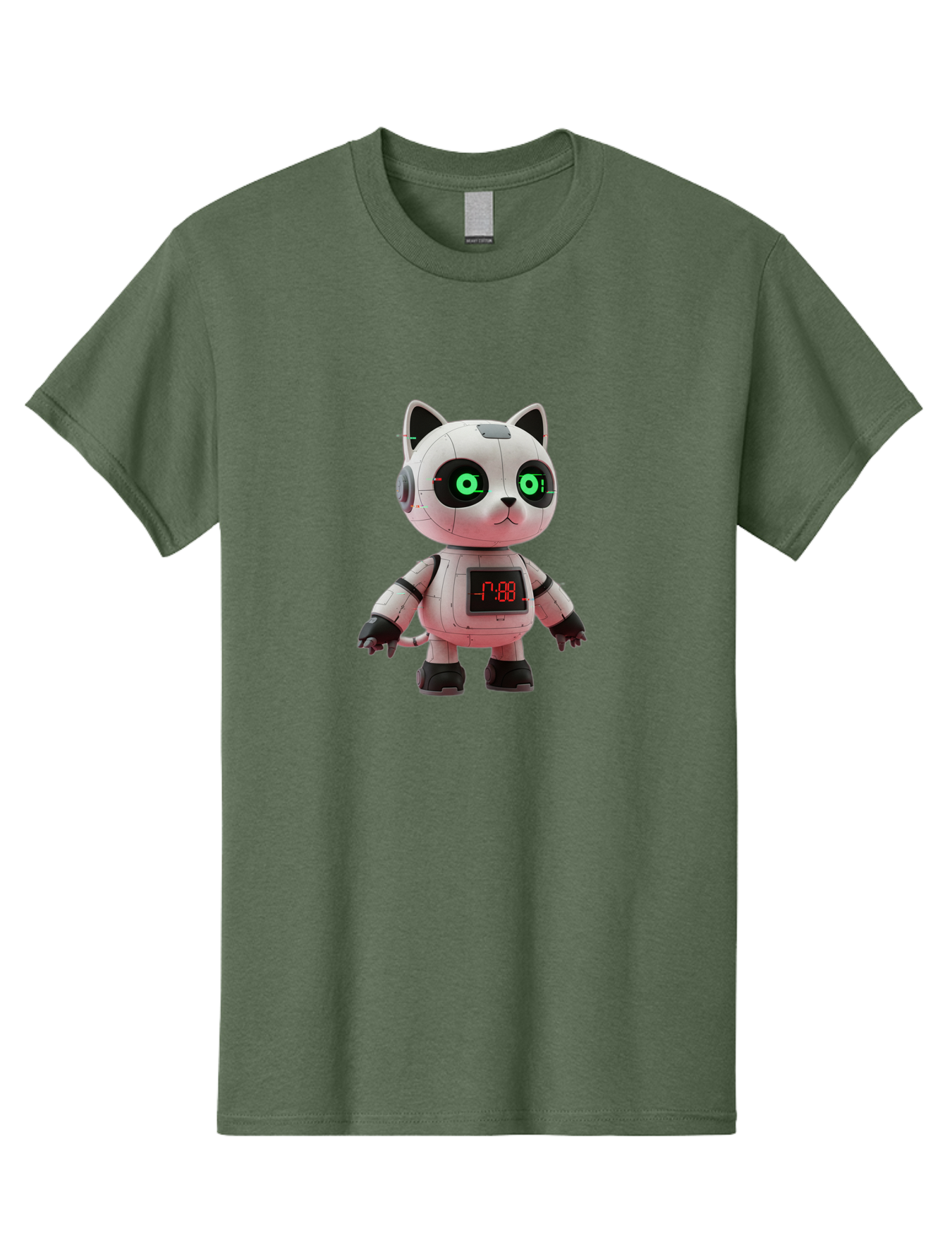 7-88-Robot-Cat Men'S Graphic Tee, 100% Cotton, Comfortable Casual Summer Wear, Machine Washable, Vintage Camera, Old Camera, Antique Camera, Black Camera, Classic Photography, Photography Equipment, Nostalgic Device, Film Camera, Camera Art Bal651