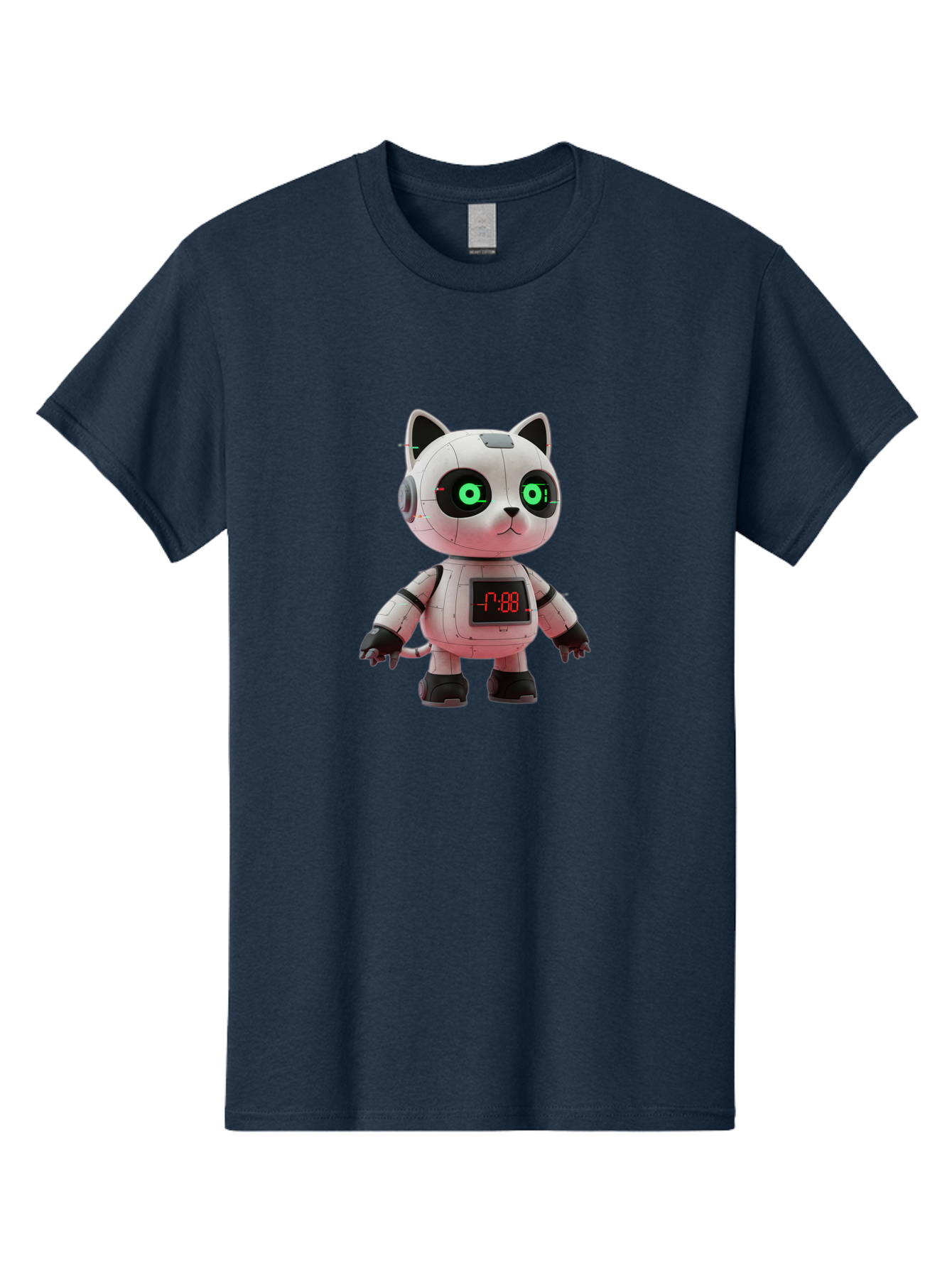 7-88-Robot-Cat Men'S Graphic Tee, 100% Cotton, Comfortable Casual Summer Wear, Machine Washable, Vintage Camera, Old Camera, Antique Camera, Black Camera, Classic Photography, Photography Equipment, Nostalgic Device, Film Camera, Camera Art Bal651