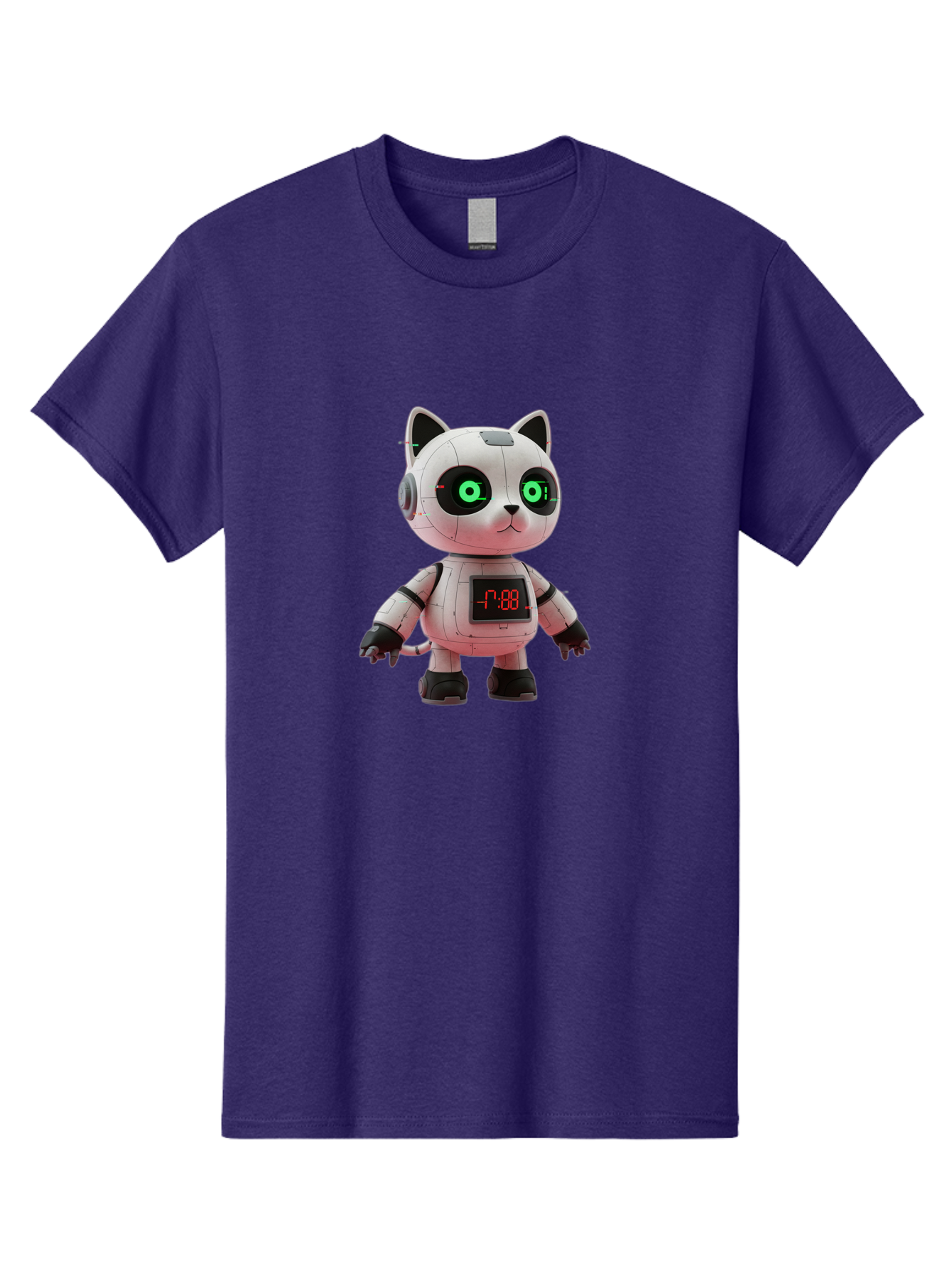 7-88-Robot-Cat Men'S Graphic Tee, 100% Cotton, Comfortable Casual Summer Wear, Machine Washable, Vintage Camera, Old Camera, Antique Camera, Black Camera, Classic Photography, Photography Equipment, Nostalgic Device, Film Camera, Camera Art Bal651