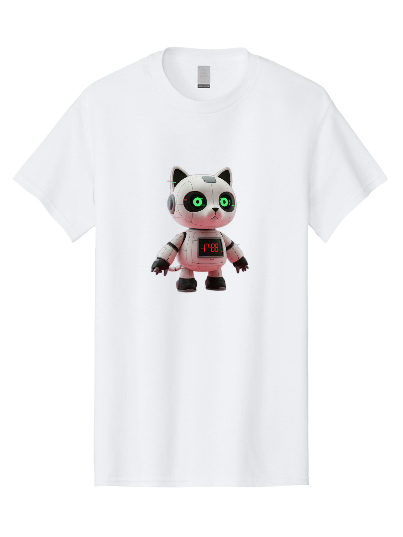 7-88-Robot-Cat Men'S Graphic Tee, 100% Cotton, Comfortable Casual Summer Wear, Machine Washable, Vintage Camera, Old Camera, Antique Camera, Black Camera, Classic Photography, Photography Equipment, Nostalgic Device, Film Camera, Camera Art Bal651