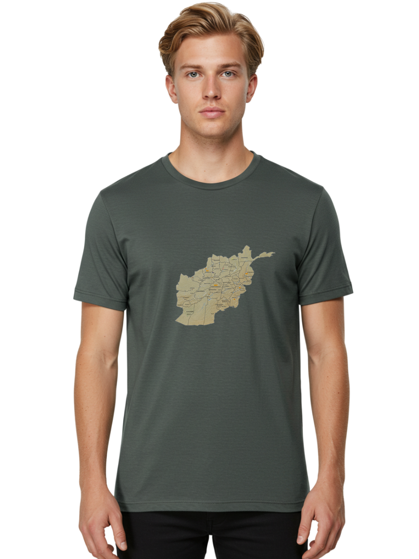 Afghanistan-Map-1 Men'S Graphic Tee, 100% Cotton, Comfortable Casual Summer Wear, Machine Washable, Vintage Camera, Old Camera, Antique Camera, Black Camera, Classic Photography, Photography Equipment, Nostalgic Device, Film Camera, Camera Art Bal656