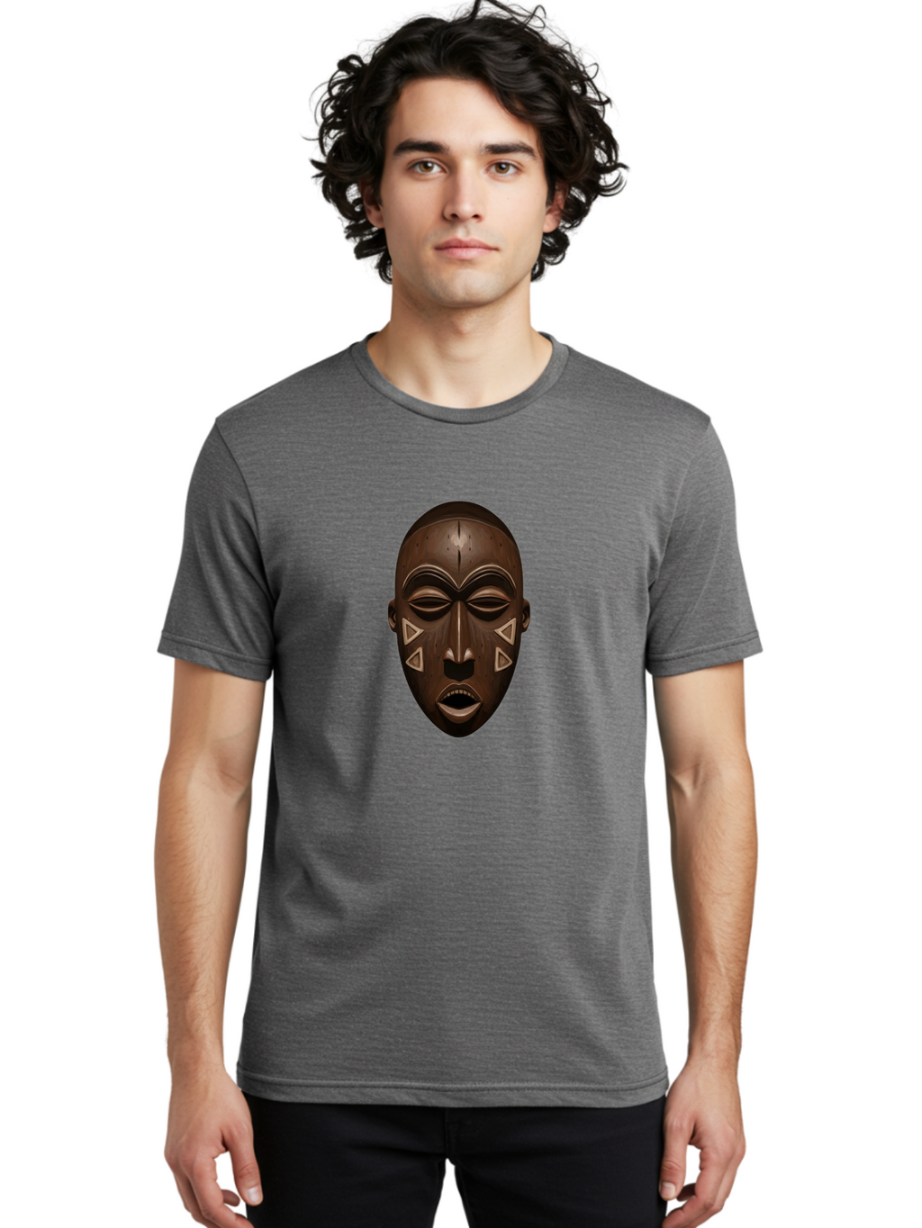 African-Mask-1 Men'S Graphic Tee, 100% Cotton, Comfortable Casual Summer Wear, Machine Washable, Vintage Camera, Old Camera, Antique Camera, Black Camera, Classic Photography, Photography Equipment, Nostalgic Device, Film Camera, Camera Art Bal659