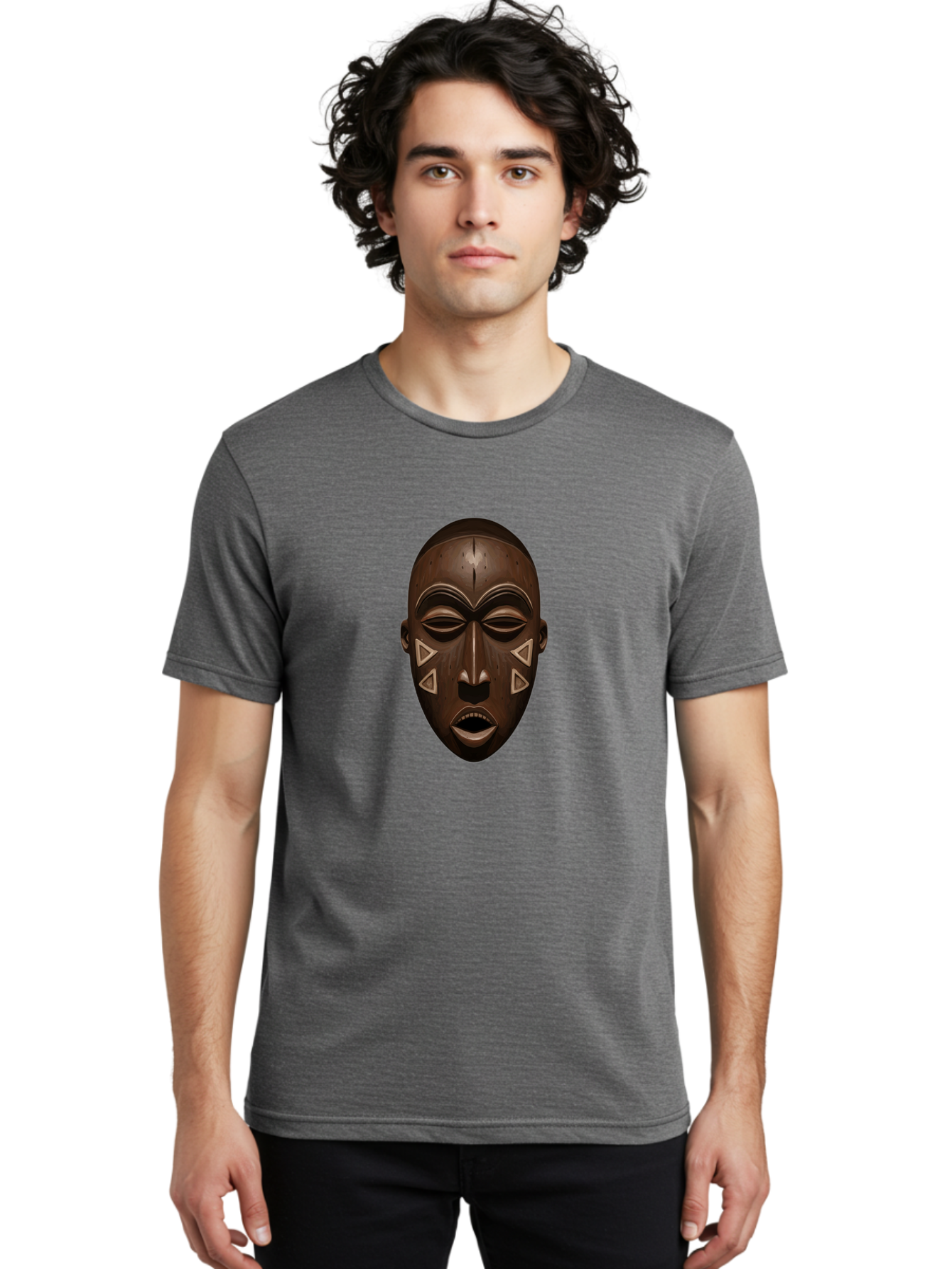 African-Mask-1 Men'S Graphic Tee, 100% Cotton, Comfortable Casual Summer Wear, Machine Washable, Vintage Camera, Old Camera, Antique Camera, Black Camera, Classic Photography, Photography Equipment, Nostalgic Device, Film Camera, Camera Art Bal659