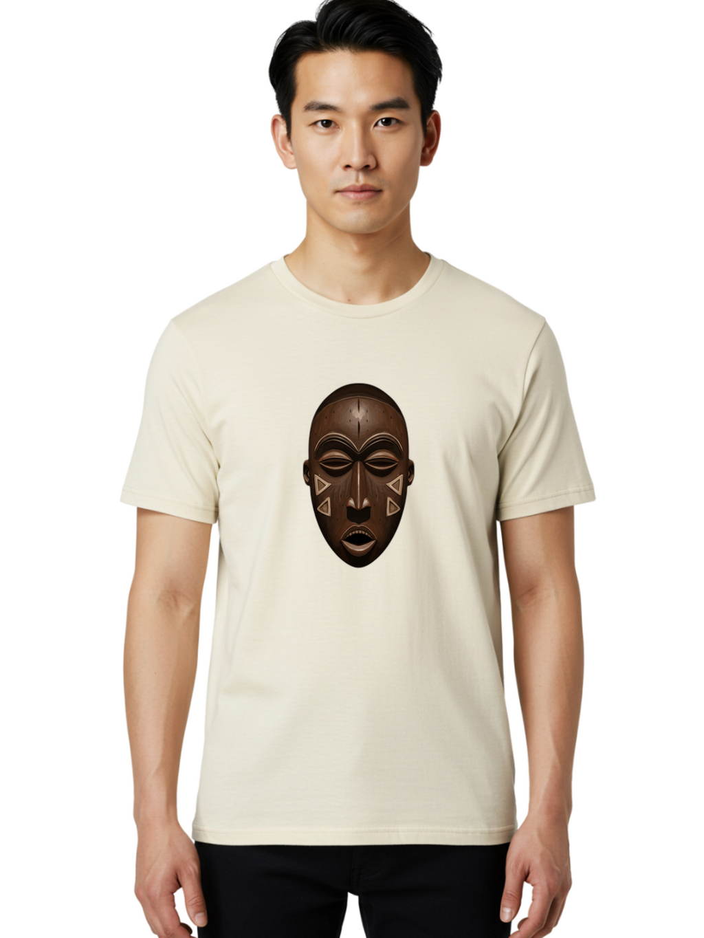 African-Mask-1 Men'S Graphic Tee, 100% Cotton, Comfortable Casual Summer Wear, Machine Washable, Vintage Camera, Old Camera, Antique Camera, Black Camera, Classic Photography, Photography Equipment, Nostalgic Device, Film Camera, Camera Art Bal659