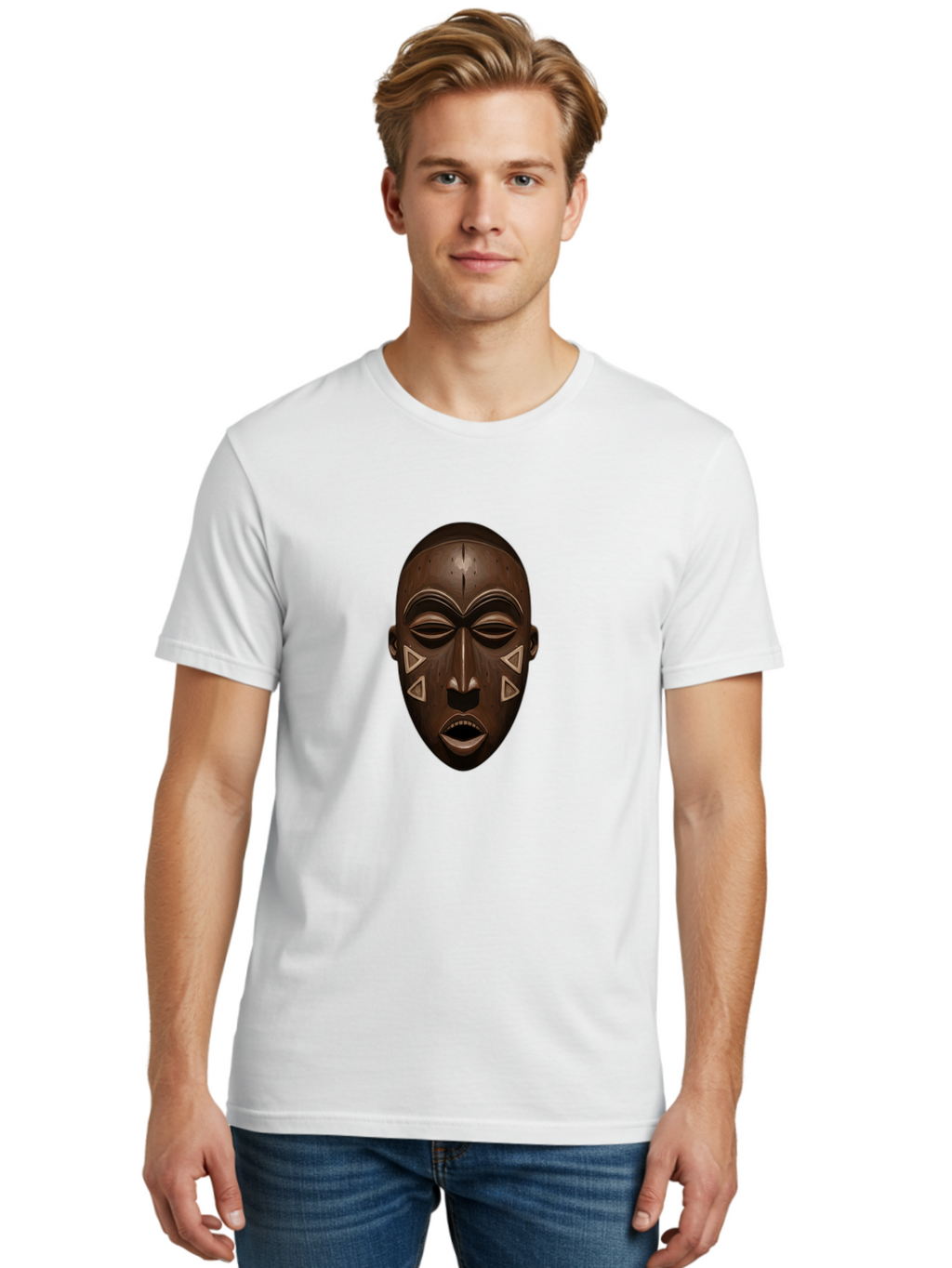 African-Mask-1 Men'S Graphic Tee, 100% Cotton, Comfortable Casual Summer Wear, Machine Washable, Vintage Camera, Old Camera, Antique Camera, Black Camera, Classic Photography, Photography Equipment, Nostalgic Device, Film Camera, Camera Art Bal659
