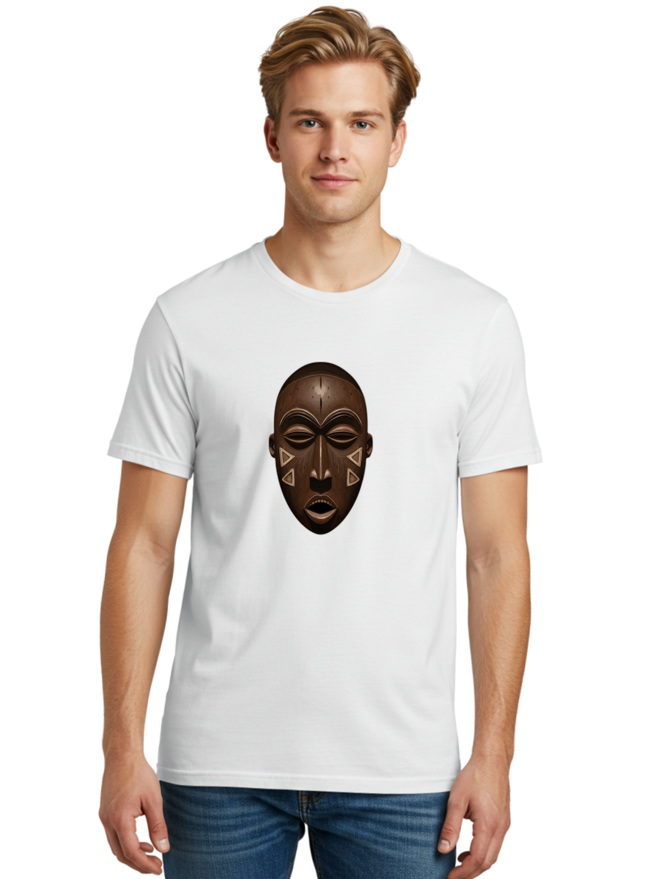 African-Mask-1 Men'S Graphic Tee, 100% Cotton, Comfortable Casual Summer Wear, Machine Washable, Vintage Camera, Old Camera, Antique Camera, Black Camera, Classic Photography, Photography Equipment, Nostalgic Device, Film Camera, Camera Art Bal659