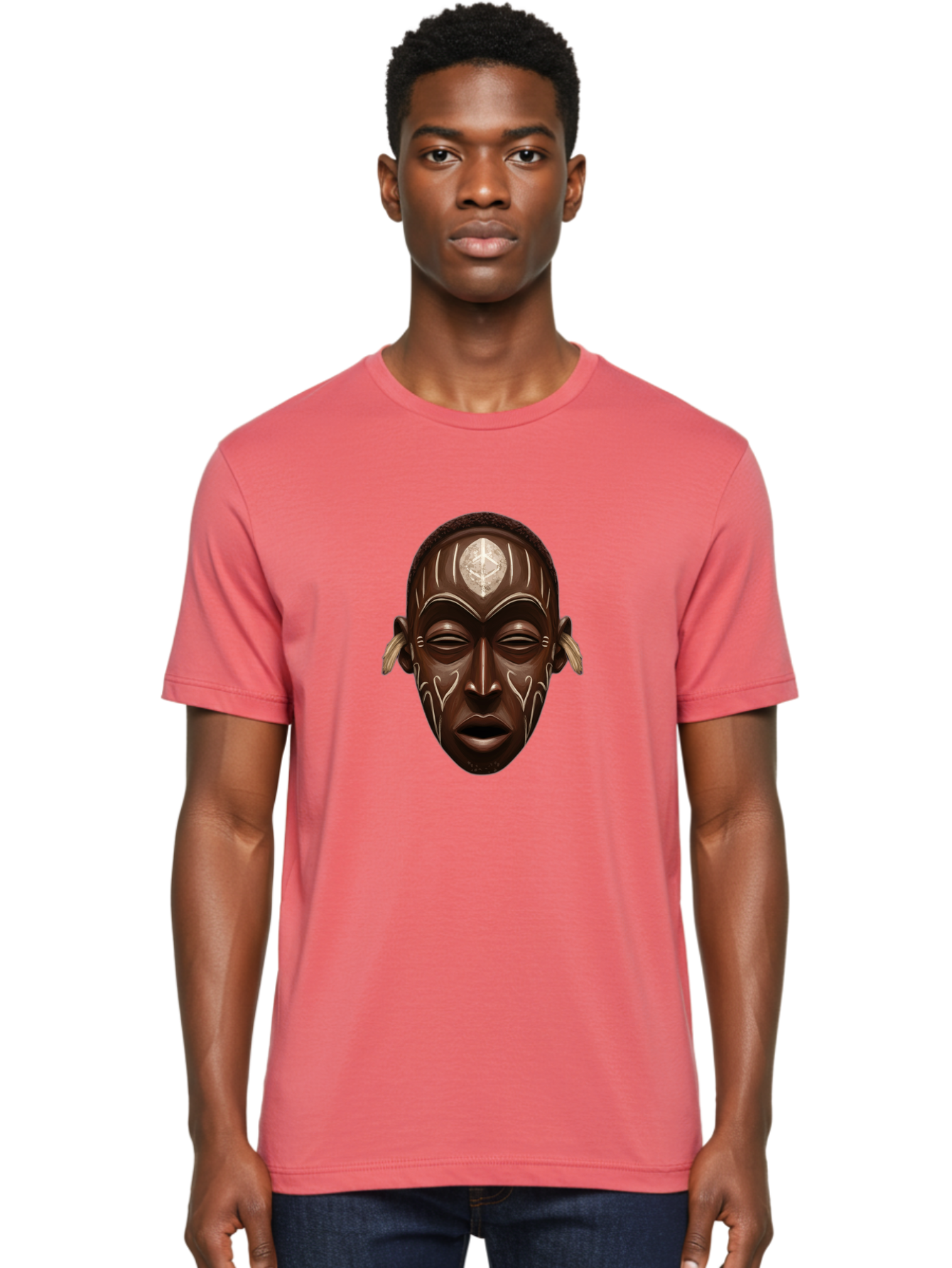 African-Mask-2 Men'S Graphic Tee, 100% Cotton, Comfortable Casual Summer Wear, Machine Washable, Vintage Camera, Old Camera, Antique Camera, Black Camera, Classic Photography, Photography Equipment, Nostalgic Device, Film Camera, Camera Art Bal660