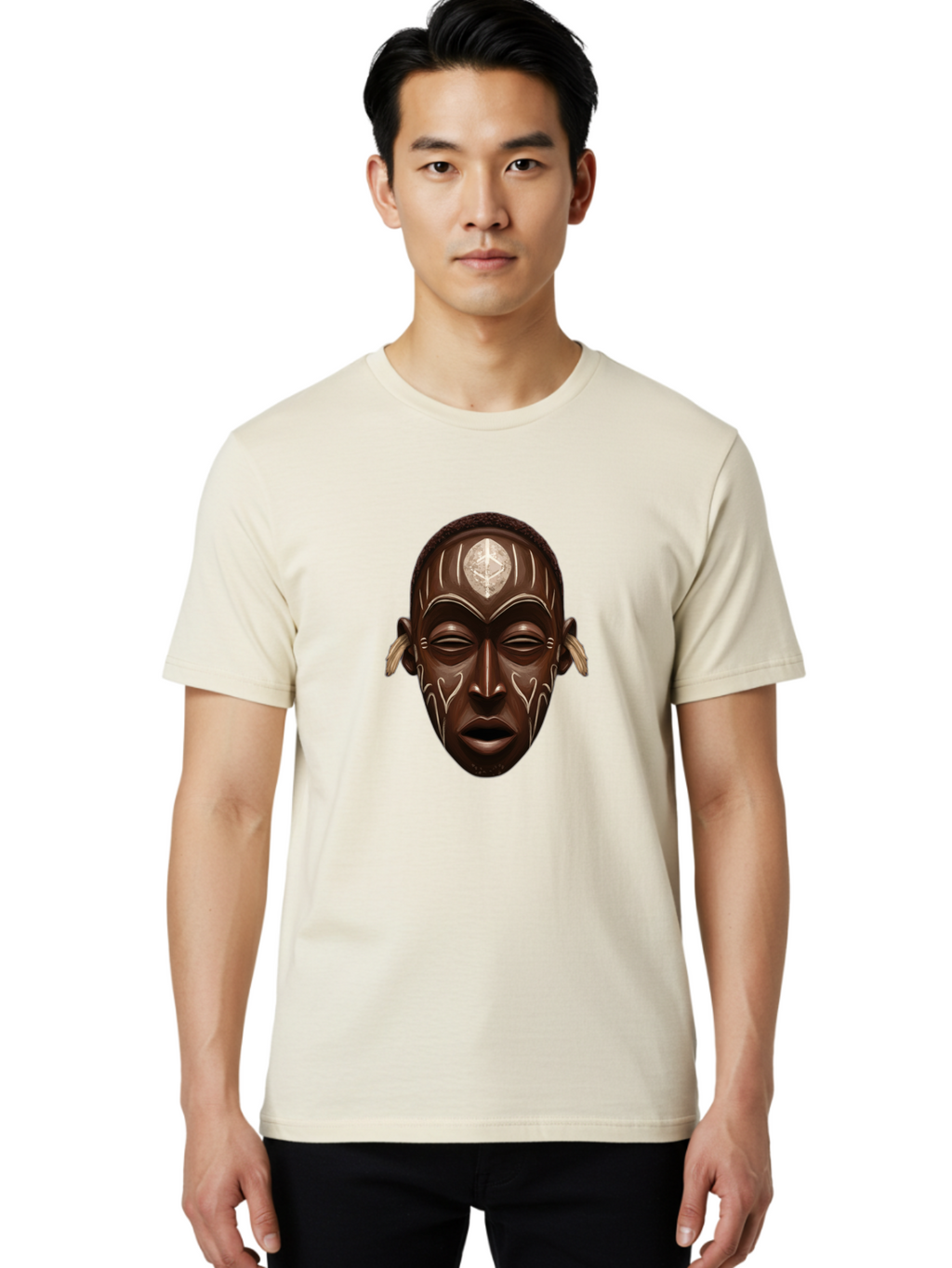 African-Mask-2 Men'S Graphic Tee, 100% Cotton, Comfortable Casual Summer Wear, Machine Washable, Vintage Camera, Old Camera, Antique Camera, Black Camera, Classic Photography, Photography Equipment, Nostalgic Device, Film Camera, Camera Art Bal660
