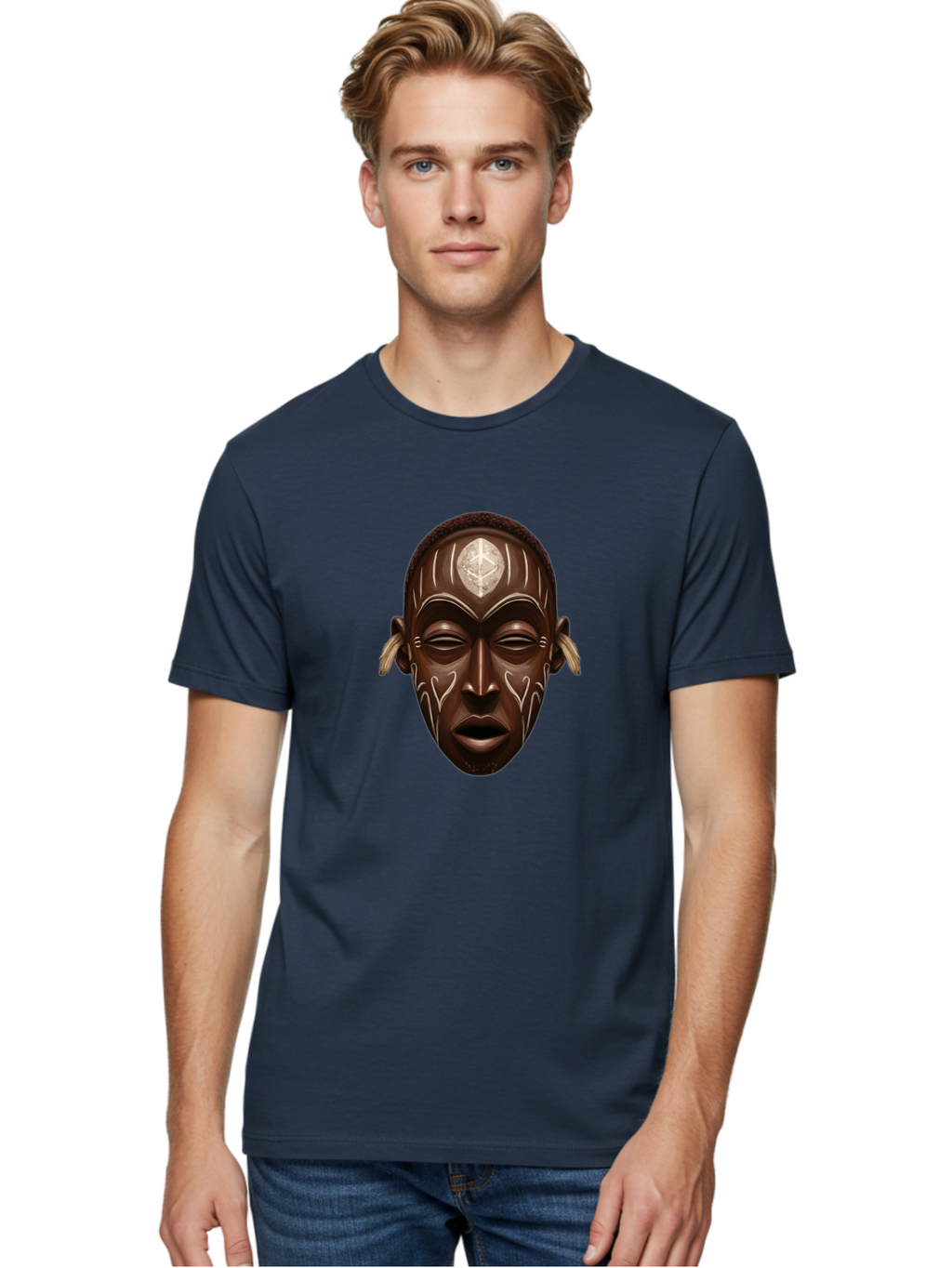 African-Mask-2 Men'S Graphic Tee, 100% Cotton, Comfortable Casual Summer Wear, Machine Washable, Vintage Camera, Old Camera, Antique Camera, Black Camera, Classic Photography, Photography Equipment, Nostalgic Device, Film Camera, Camera Art Bal660