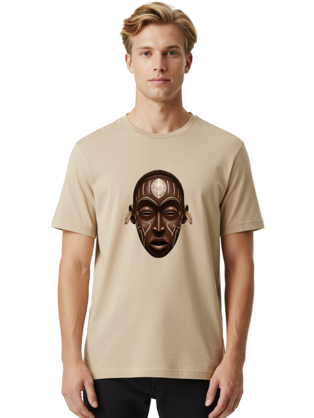 African-Mask-2 Men'S Graphic Tee, 100% Cotton, Comfortable Casual Summer Wear, Machine Washable, Vintage Camera, Old Camera, Antique Camera, Black Camera, Classic Photography, Photography Equipment, Nostalgic Device, Film Camera, Camera Art Bal660