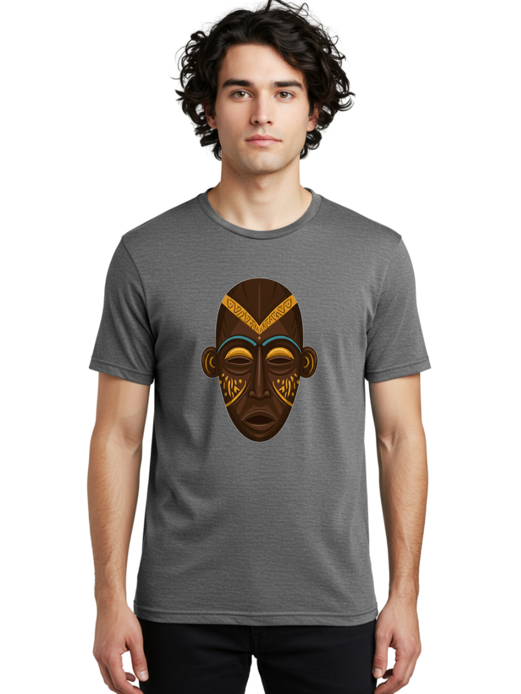 African-Mask Men'S Graphic Tee, 100% Cotton, Comfortable Casual Summer Wear, Machine Washable, Vintage Camera, Old Camera, Antique Camera, Black Camera, Classic Photography, Photography Equipment, Nostalgic Device, Film Camera, Camera Art Bal661