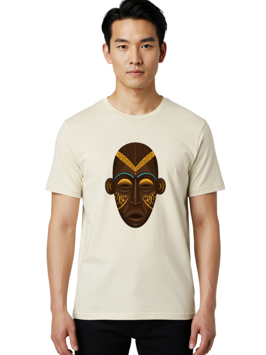 African-Mask Men'S Graphic Tee, 100% Cotton, Comfortable Casual Summer Wear, Machine Washable, Vintage Camera, Old Camera, Antique Camera, Black Camera, Classic Photography, Photography Equipment, Nostalgic Device, Film Camera, Camera Art Bal661