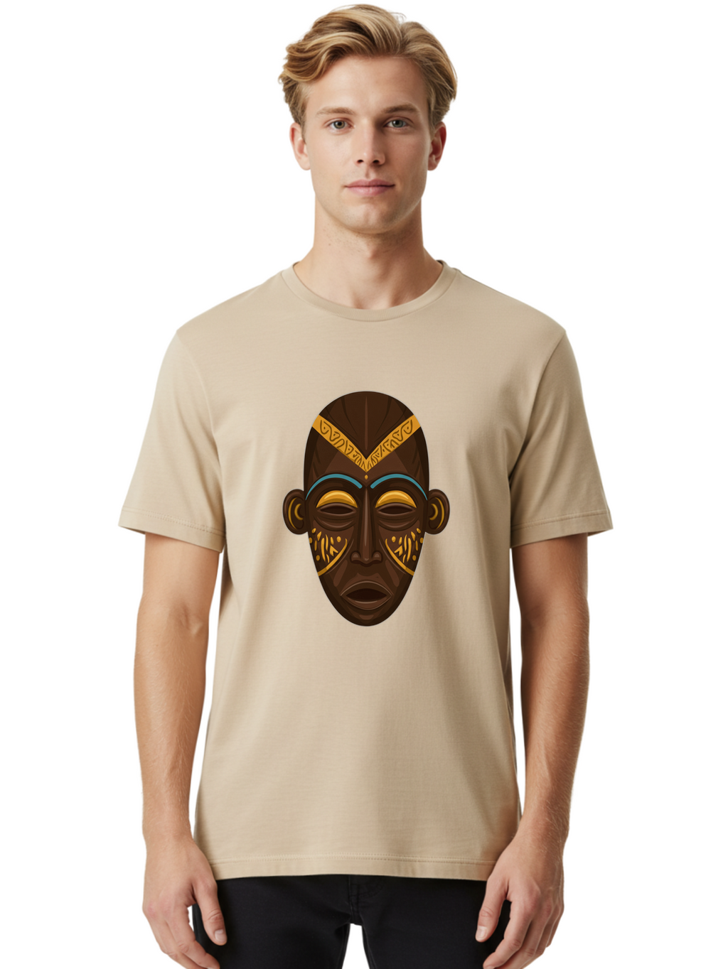 African-Mask Men'S Graphic Tee, 100% Cotton, Comfortable Casual Summer Wear, Machine Washable, Vintage Camera, Old Camera, Antique Camera, Black Camera, Classic Photography, Photography Equipment, Nostalgic Device, Film Camera, Camera Art Bal661