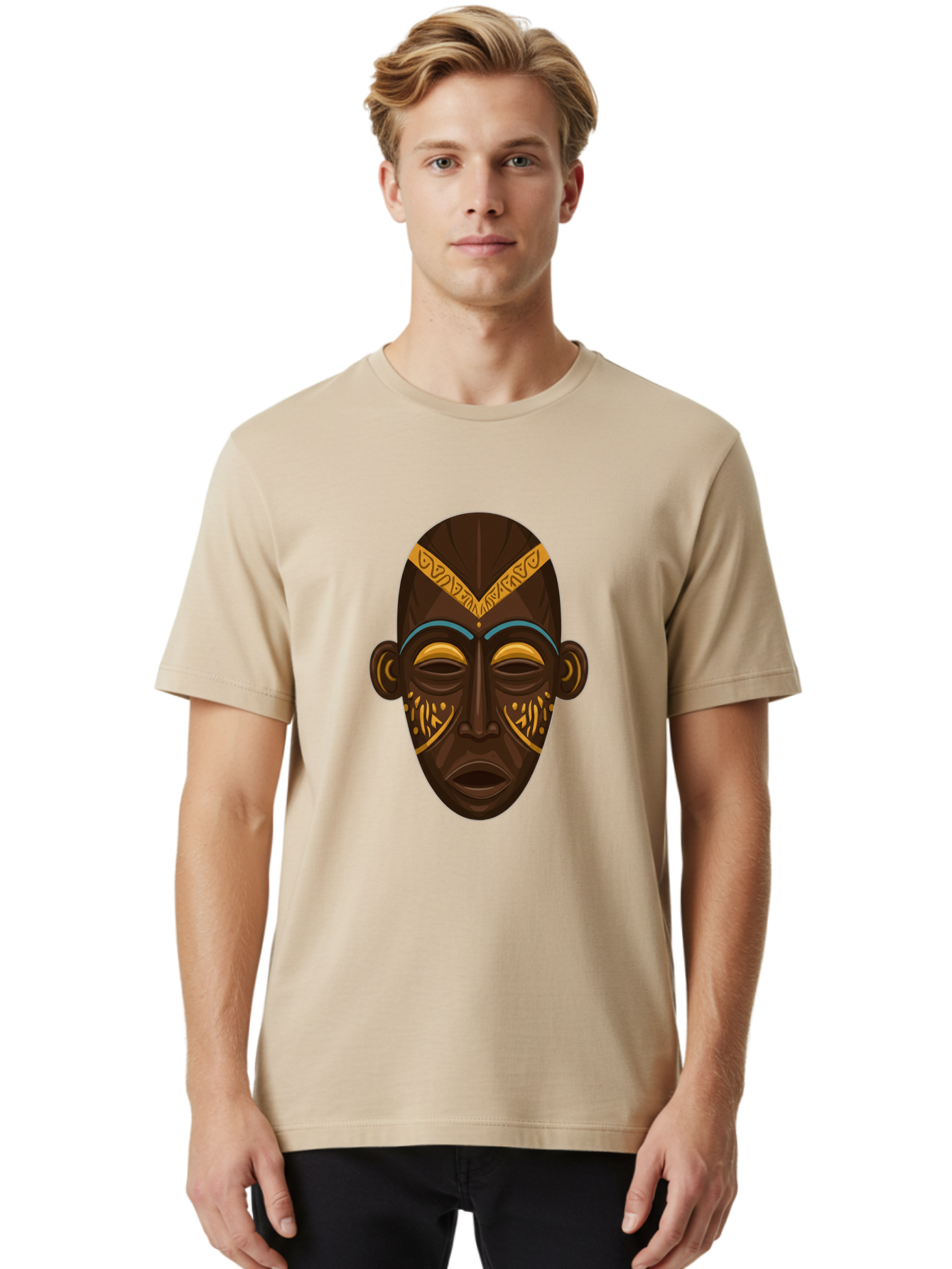African-Mask Men'S Graphic Tee, 100% Cotton, Comfortable Casual Summer Wear, Machine Washable, Vintage Camera, Old Camera, Antique Camera, Black Camera, Classic Photography, Photography Equipment, Nostalgic Device, Film Camera, Camera Art Bal661