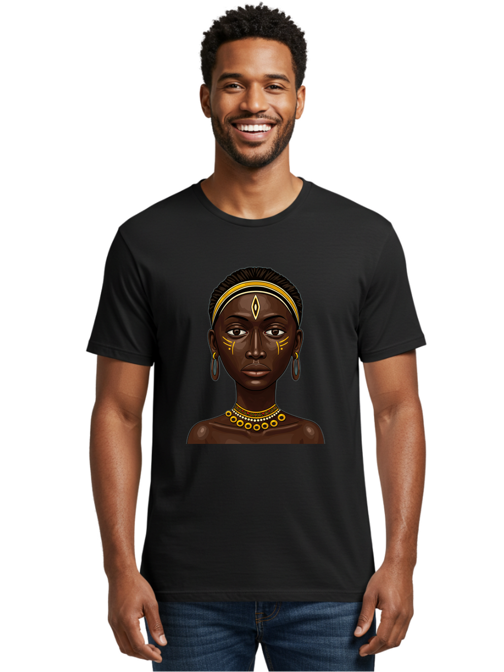 African-Queen-1 Men'S Graphic Tee, 100% Cotton, Comfortable Casual Summer Wear, Machine Washable, Vintage Camera, Old Camera, Antique Camera, Black Camera, Classic Photography, Photography Equipment, Nostalgic Device, Film Camera, Camera Art Bal662