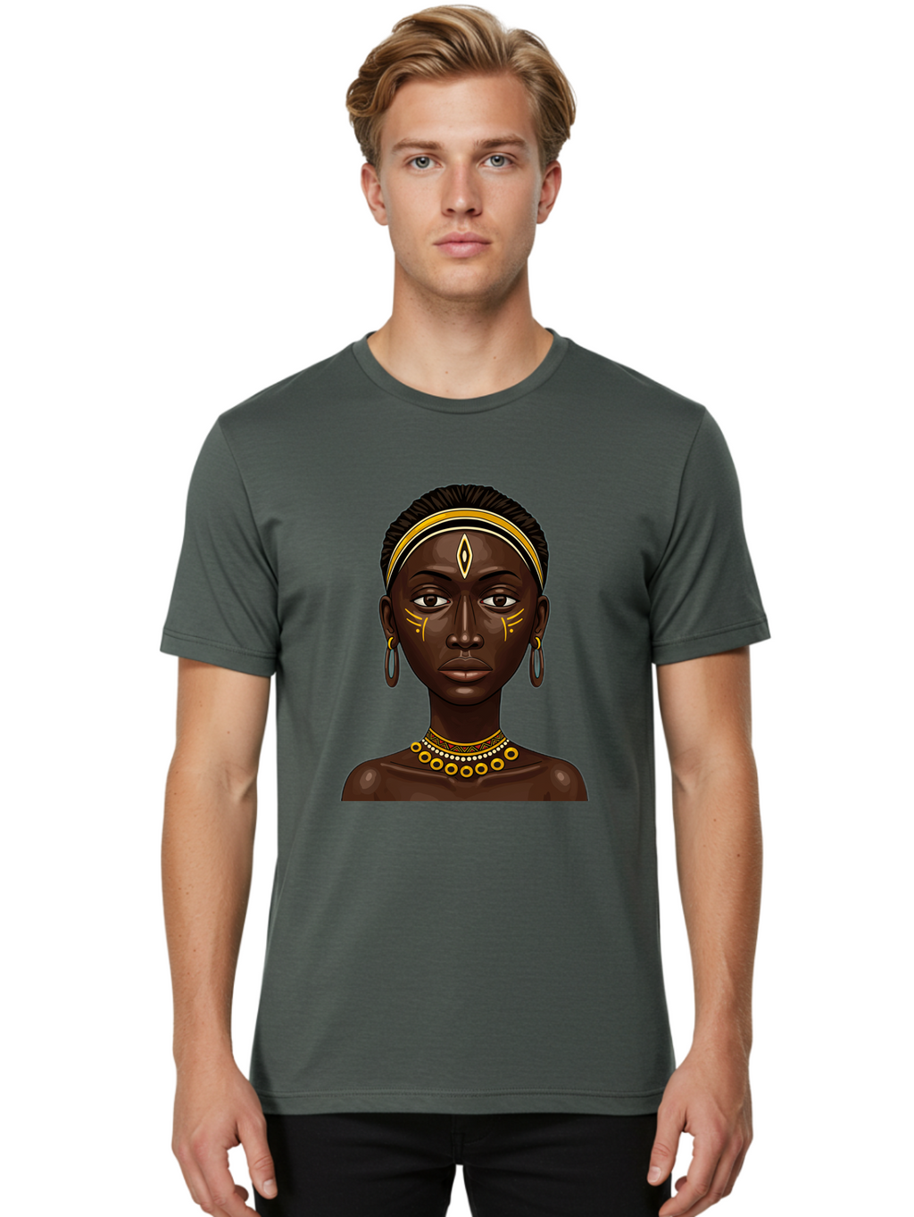 African-Queen-1 Men'S Graphic Tee, 100% Cotton, Comfortable Casual Summer Wear, Machine Washable, Vintage Camera, Old Camera, Antique Camera, Black Camera, Classic Photography, Photography Equipment, Nostalgic Device, Film Camera, Camera Art Bal662