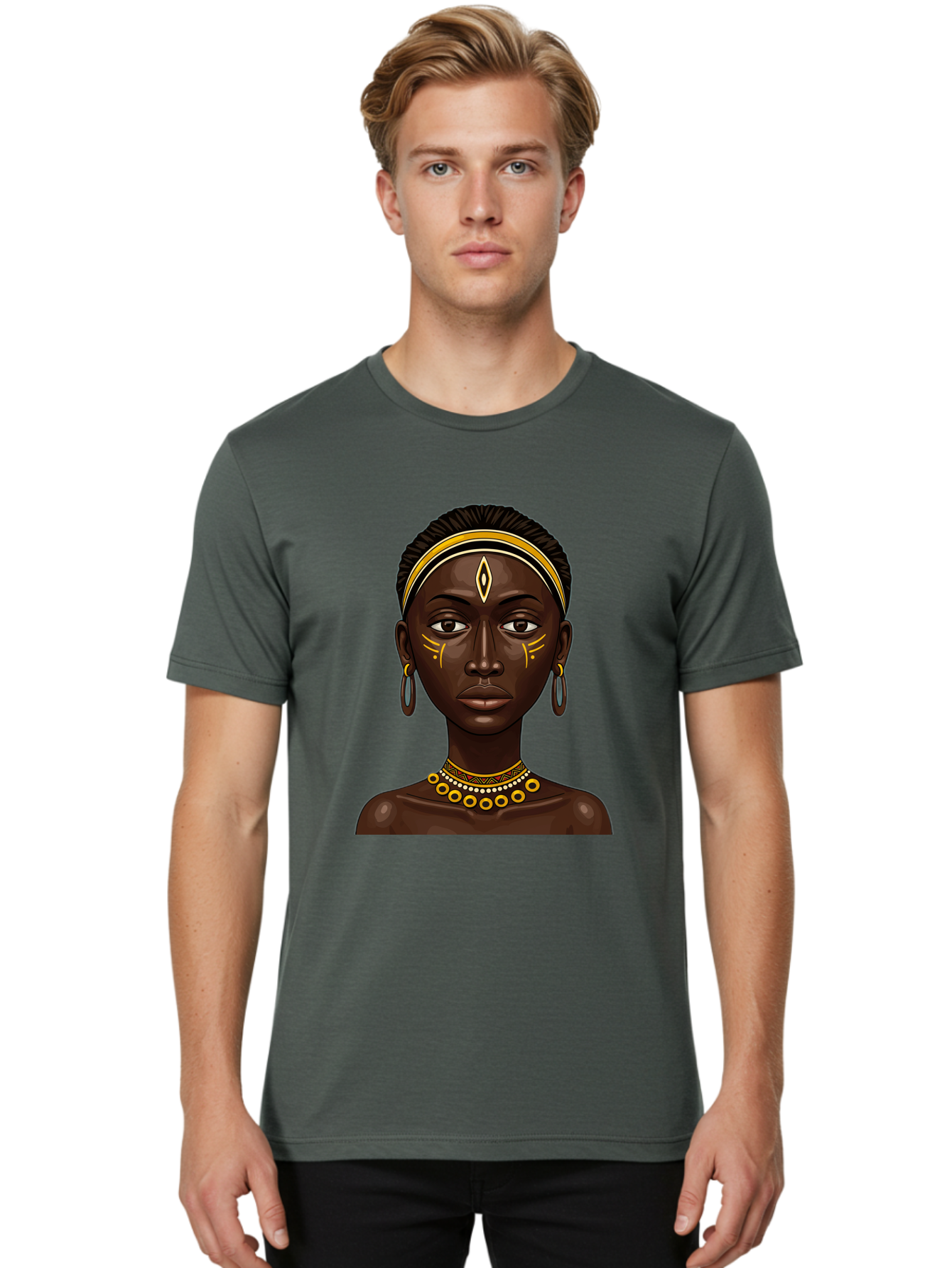 African-Queen-1 Men'S Graphic Tee, 100% Cotton, Comfortable Casual Summer Wear, Machine Washable, Vintage Camera, Old Camera, Antique Camera, Black Camera, Classic Photography, Photography Equipment, Nostalgic Device, Film Camera, Camera Art Bal662