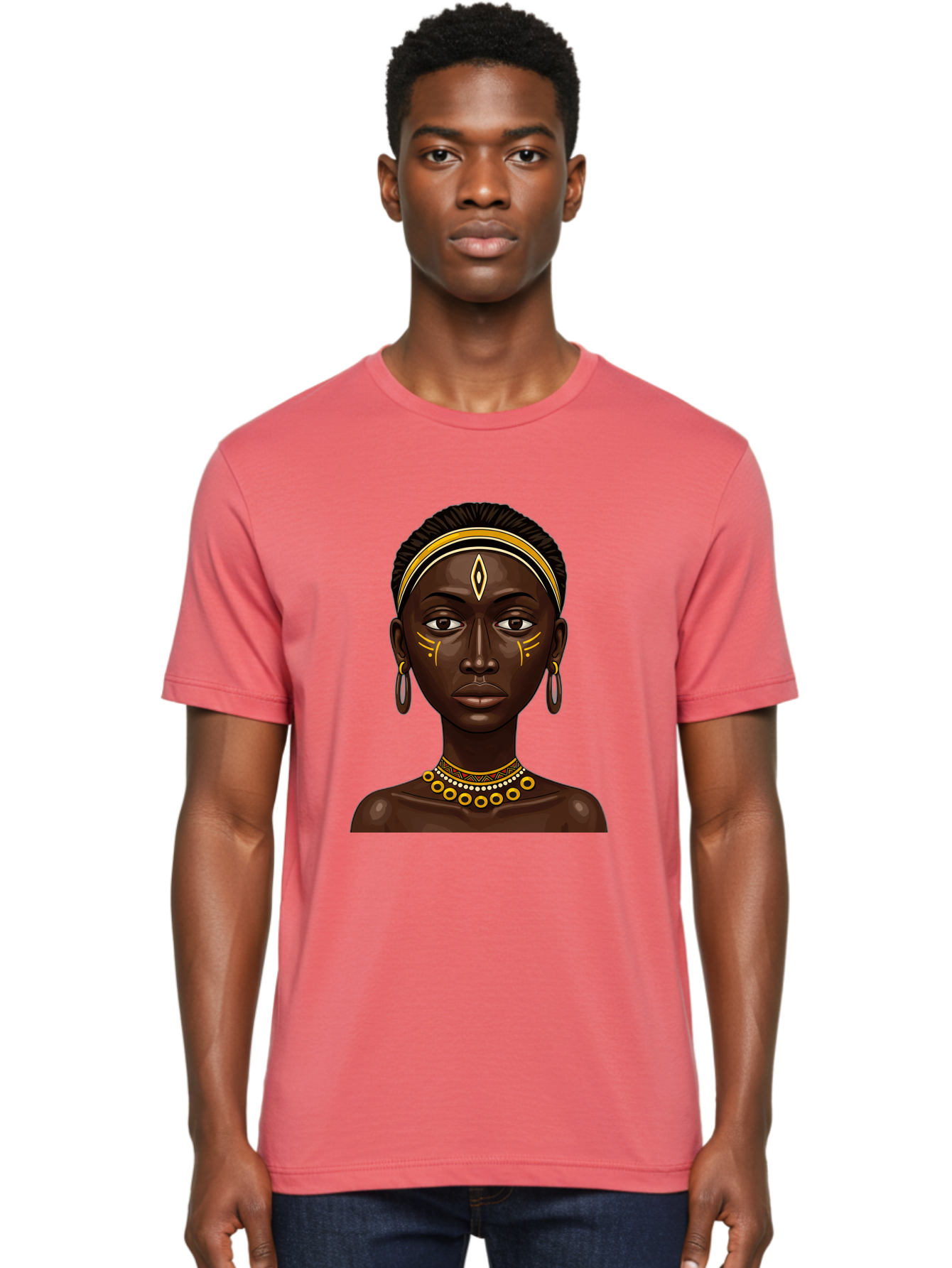 African-Queen-1 Men'S Graphic Tee, 100% Cotton, Comfortable Casual Summer Wear, Machine Washable, Vintage Camera, Old Camera, Antique Camera, Black Camera, Classic Photography, Photography Equipment, Nostalgic Device, Film Camera, Camera Art Bal662