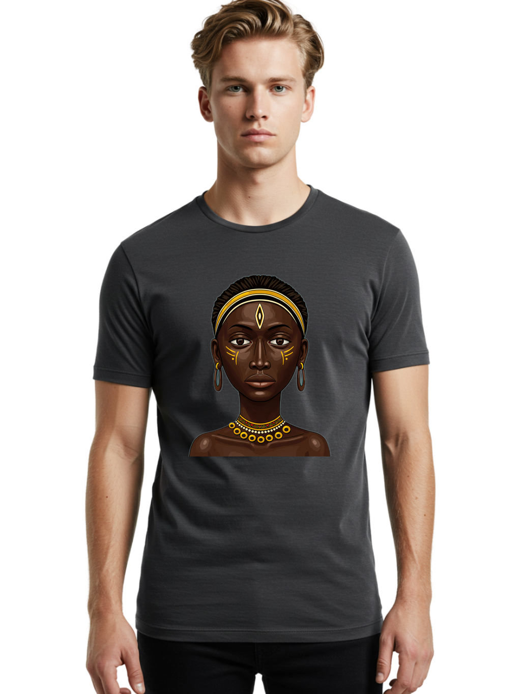 African-Queen-1 Men'S Graphic Tee, 100% Cotton, Comfortable Casual Summer Wear, Machine Washable, Vintage Camera, Old Camera, Antique Camera, Black Camera, Classic Photography, Photography Equipment, Nostalgic Device, Film Camera, Camera Art Bal662