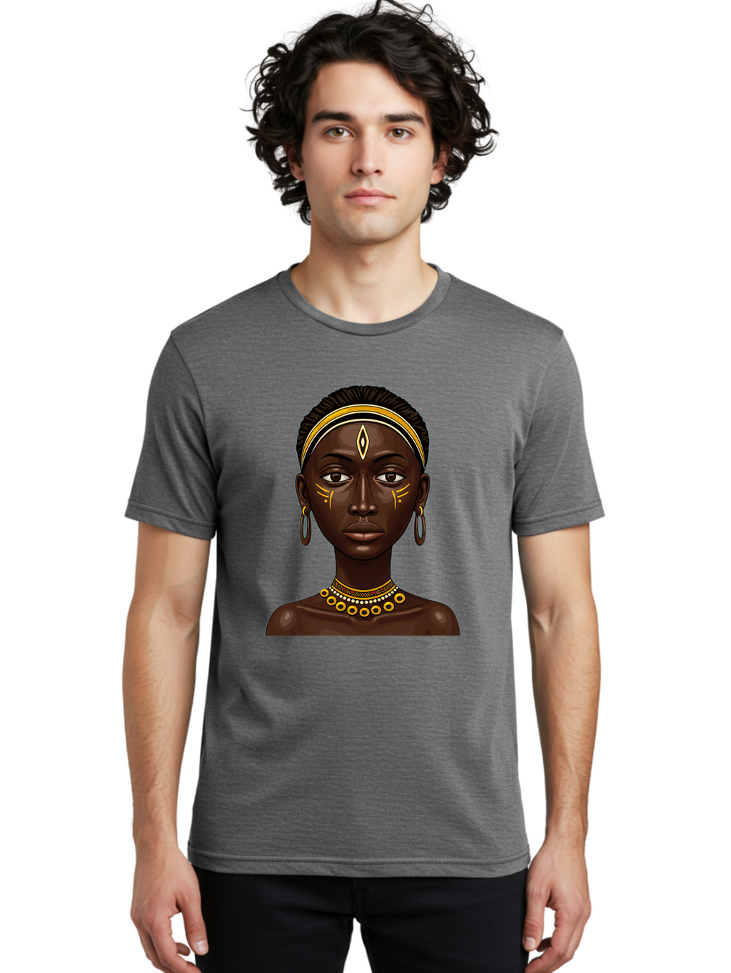 African-Queen-1 Men'S Graphic Tee, 100% Cotton, Comfortable Casual Summer Wear, Machine Washable, Vintage Camera, Old Camera, Antique Camera, Black Camera, Classic Photography, Photography Equipment, Nostalgic Device, Film Camera, Camera Art Bal662