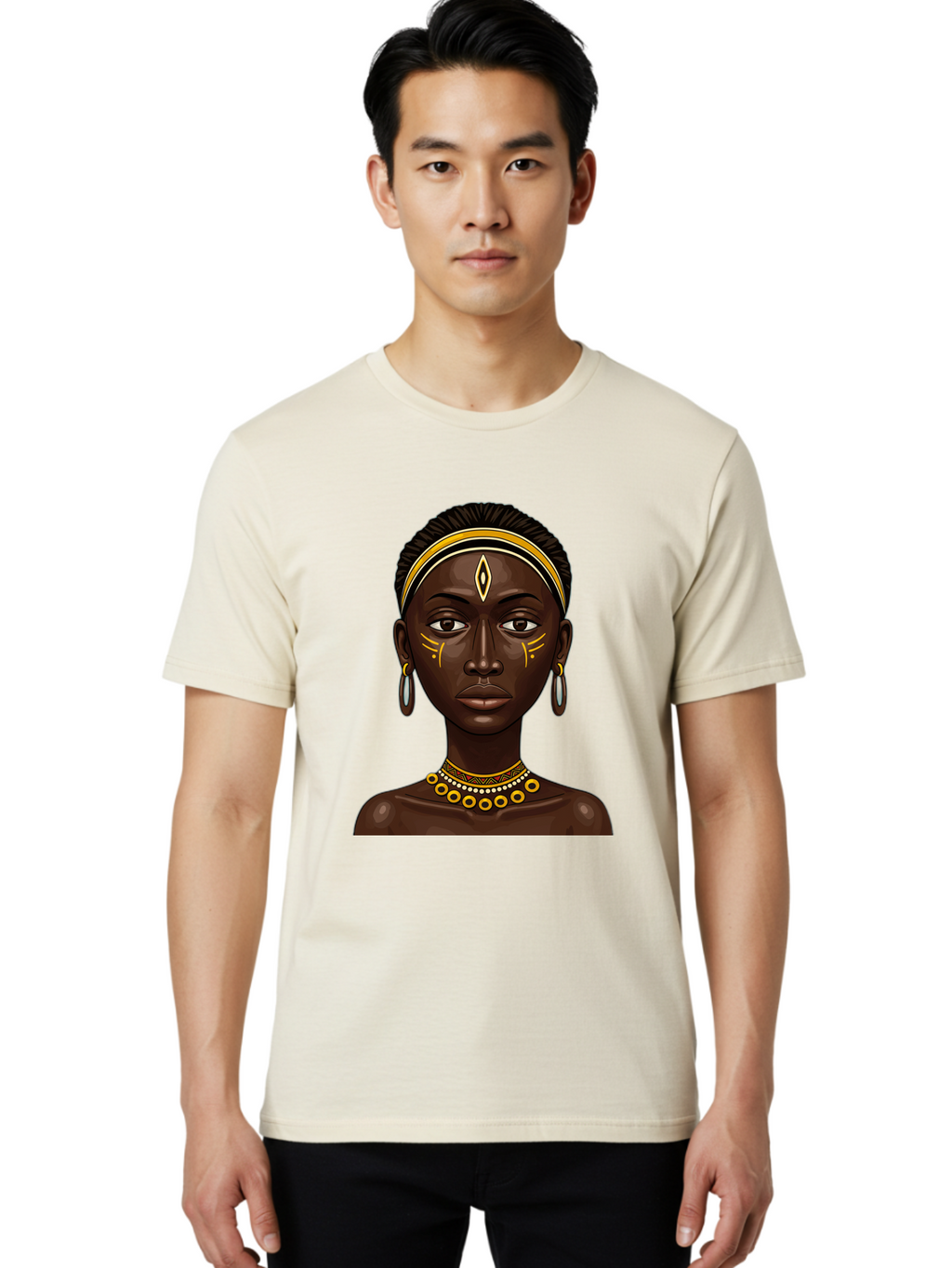 African-Queen-1 Men'S Graphic Tee, 100% Cotton, Comfortable Casual Summer Wear, Machine Washable, Vintage Camera, Old Camera, Antique Camera, Black Camera, Classic Photography, Photography Equipment, Nostalgic Device, Film Camera, Camera Art Bal662