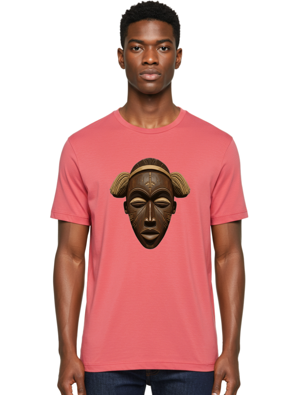 African-Tribal-Mask Men'S Graphic Tee, 100% Cotton, Comfortable Casual Summer Wear, Machine Washable, Vintage Camera, Old Camera, Antique Camera, Black Camera, Classic Photography, Photography Equipment, Nostalgic Device, Film Camera, Bal664