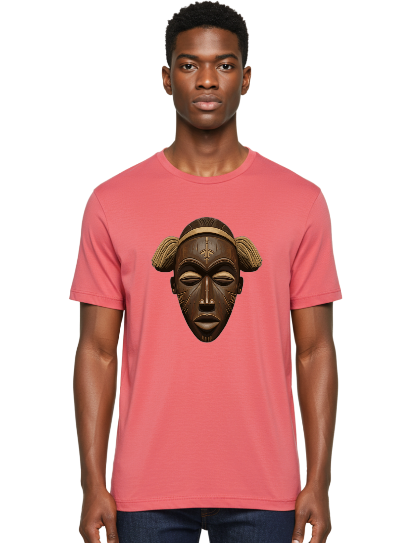 African-Tribal-Mask Men'S Graphic Tee, 100% Cotton, Comfortable Casual Summer Wear, Machine Washable, Vintage Camera, Old Camera, Antique Camera, Black Camera, Classic Photography, Photography Equipment, Nostalgic Device, Film Camera, Bal664