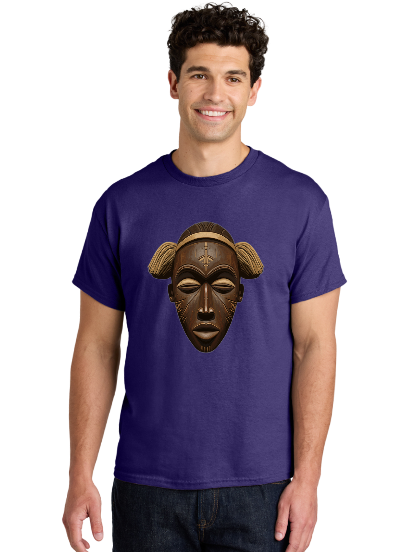African-Tribal-Mask Men'S Graphic Tee, 100% Cotton, Comfortable Casual Summer Wear, Machine Washable, Vintage Camera, Old Camera, Antique Camera, Black Camera, Classic Photography, Photography Equipment, Nostalgic Device, Film Camera, Bal664