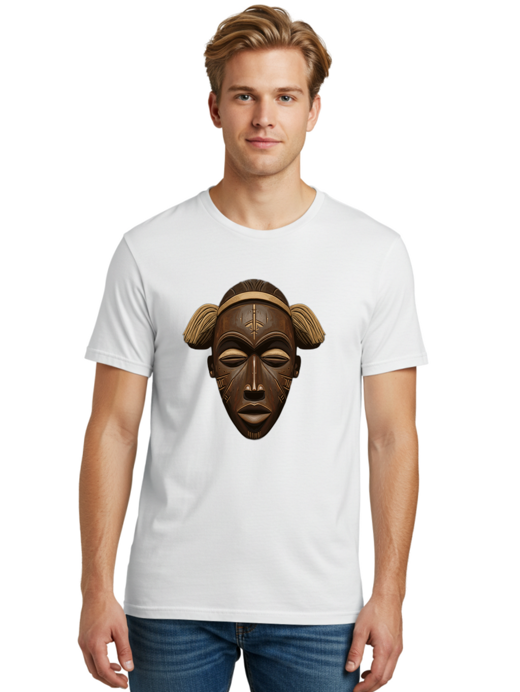 African-Tribal-Mask Men'S Graphic Tee, 100% Cotton, Comfortable Casual Summer Wear, Machine Washable, Vintage Camera, Old Camera, Antique Camera, Black Camera, Classic Photography, Photography Equipment, Nostalgic Device, Film Camera, Bal664