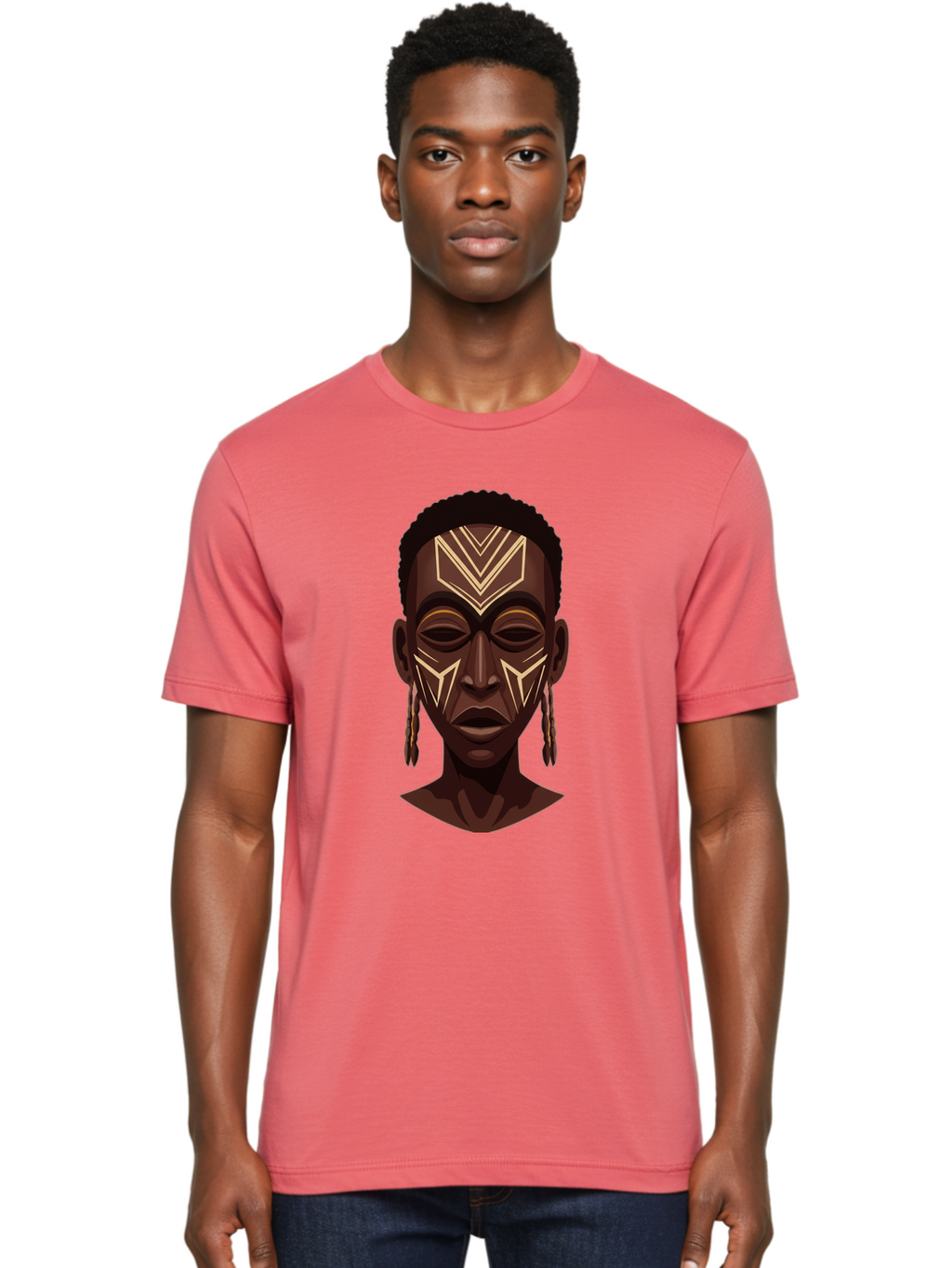 African-Tribal-Portrait Men'S Graphic Tee, 100% Cotton, Comfortable Casual Summer Wear, Machine Washable, Vintage Camera, Old Camera, Antique Camera, Black Camera, Classic Photography, Photography Equipment, Nostalgic Device, Film Camera, Bal665