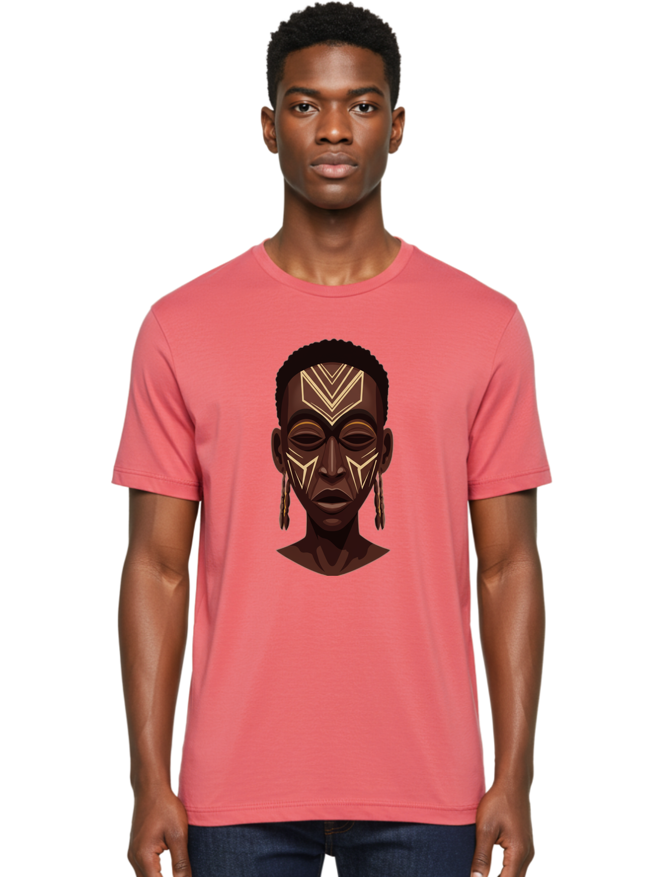 African-Tribal-Portrait Men'S Graphic Tee, 100% Cotton, Comfortable Casual Summer Wear, Machine Washable, Vintage Camera, Old Camera, Antique Camera, Black Camera, Classic Photography, Photography Equipment, Nostalgic Device, Film Camera, Bal665