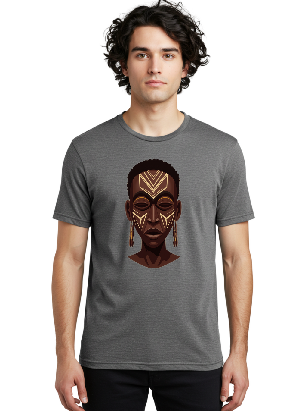 African-Tribal-Portrait Men'S Graphic Tee, 100% Cotton, Comfortable Casual Summer Wear, Machine Washable, Vintage Camera, Old Camera, Antique Camera, Black Camera, Classic Photography, Photography Equipment, Nostalgic Device, Film Camera, Bal665