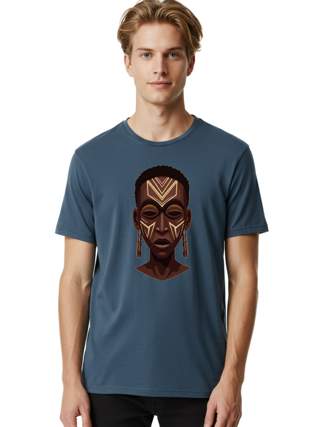 African-Tribal-Portrait Men'S Graphic Tee, 100% Cotton, Comfortable Casual Summer Wear, Machine Washable, Vintage Camera, Old Camera, Antique Camera, Black Camera, Classic Photography, Photography Equipment, Nostalgic Device, Film Camera, Bal665