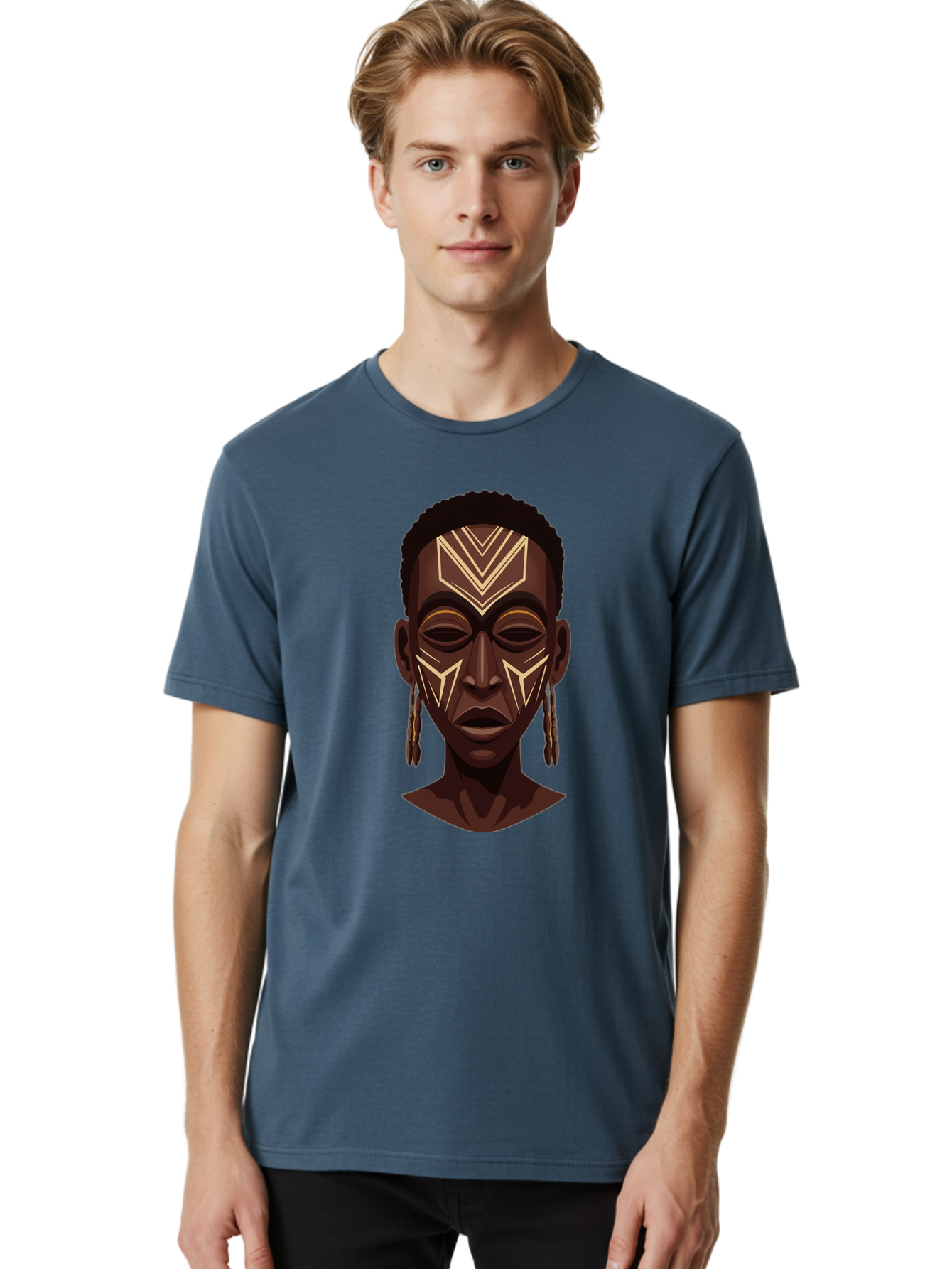 African-Tribal-Portrait Men'S Graphic Tee, 100% Cotton, Comfortable Casual Summer Wear, Machine Washable, Vintage Camera, Old Camera, Antique Camera, Black Camera, Classic Photography, Photography Equipment, Nostalgic Device, Film Camera, Bal665