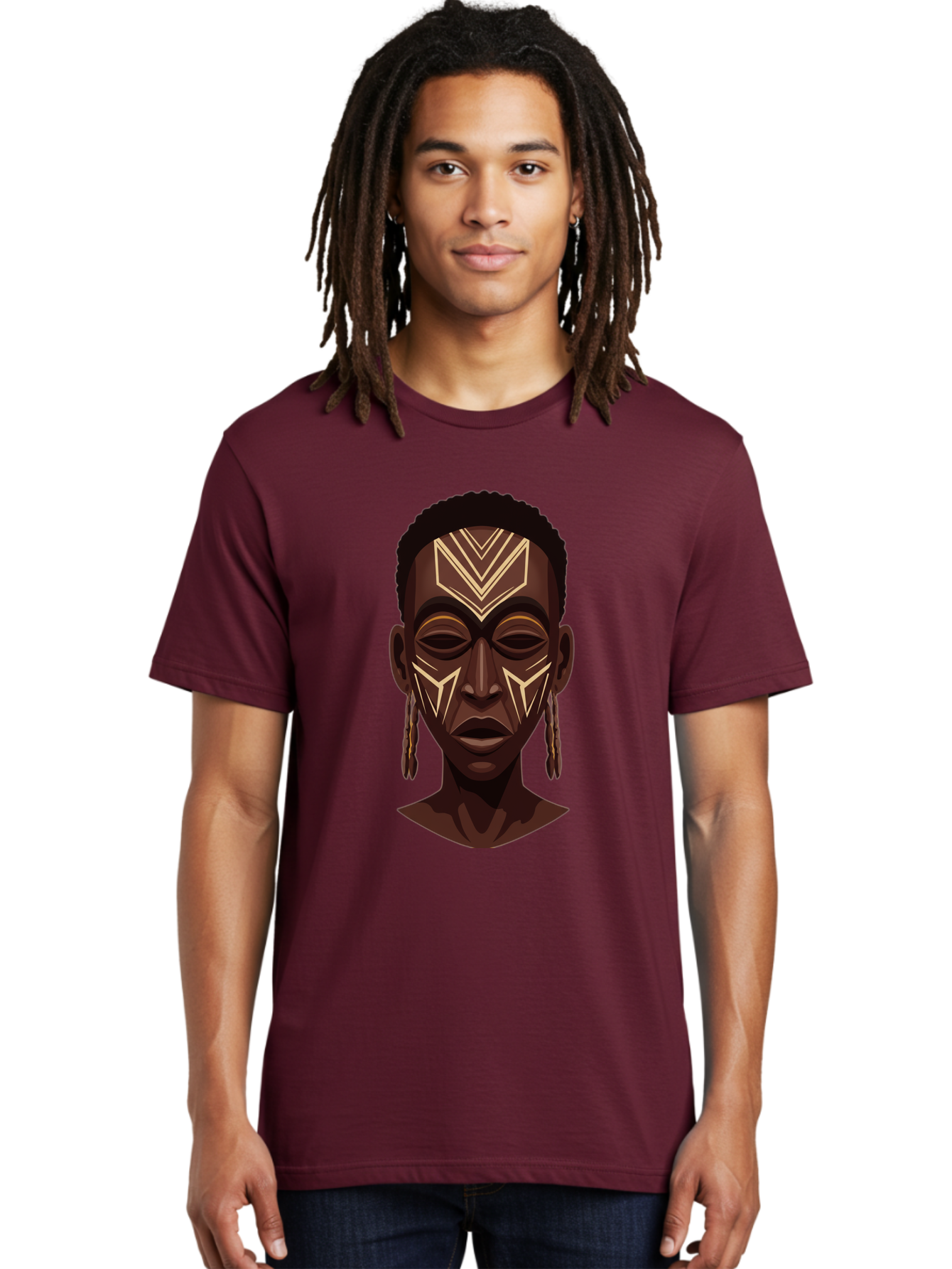 African-Tribal-Portrait Men'S Graphic Tee, 100% Cotton, Comfortable Casual Summer Wear, Machine Washable, Vintage Camera, Old Camera, Antique Camera, Black Camera, Classic Photography, Photography Equipment, Nostalgic Device, Film Camera, Bal665
