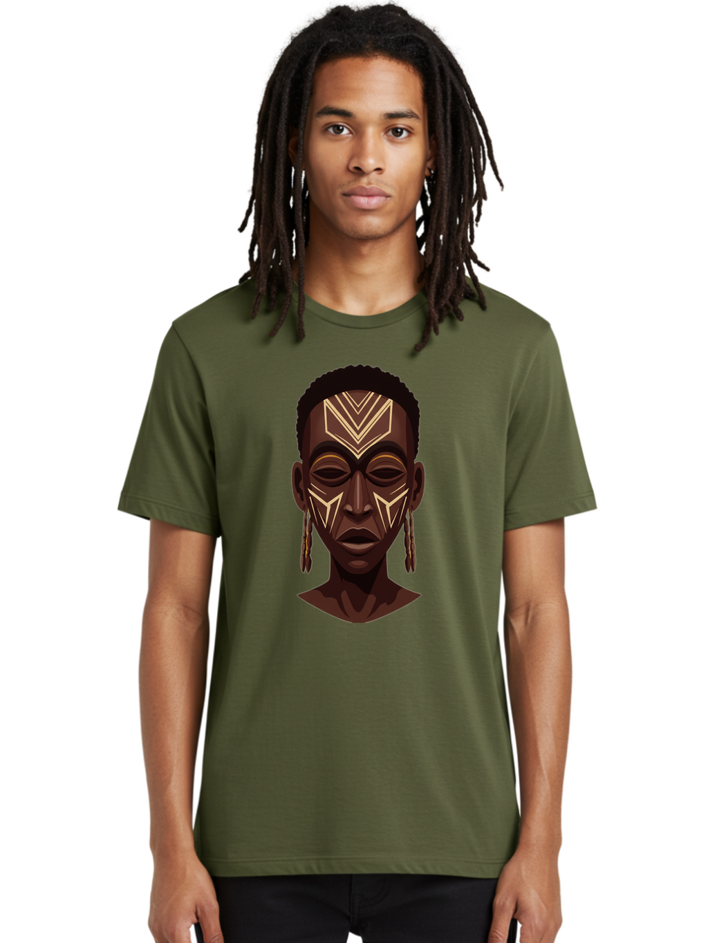 African-Tribal-Portrait Men'S Graphic Tee, 100% Cotton, Comfortable Casual Summer Wear, Machine Washable, Vintage Camera, Old Camera, Antique Camera, Black Camera, Classic Photography, Photography Equipment, Nostalgic Device, Film Camera, Bal665