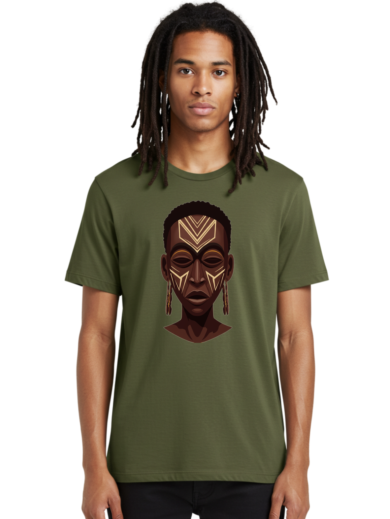 African-Tribal-Portrait Men'S Graphic Tee, 100% Cotton, Comfortable Casual Summer Wear, Machine Washable, Vintage Camera, Old Camera, Antique Camera, Black Camera, Classic Photography, Photography Equipment, Nostalgic Device, Film Camera, Bal665