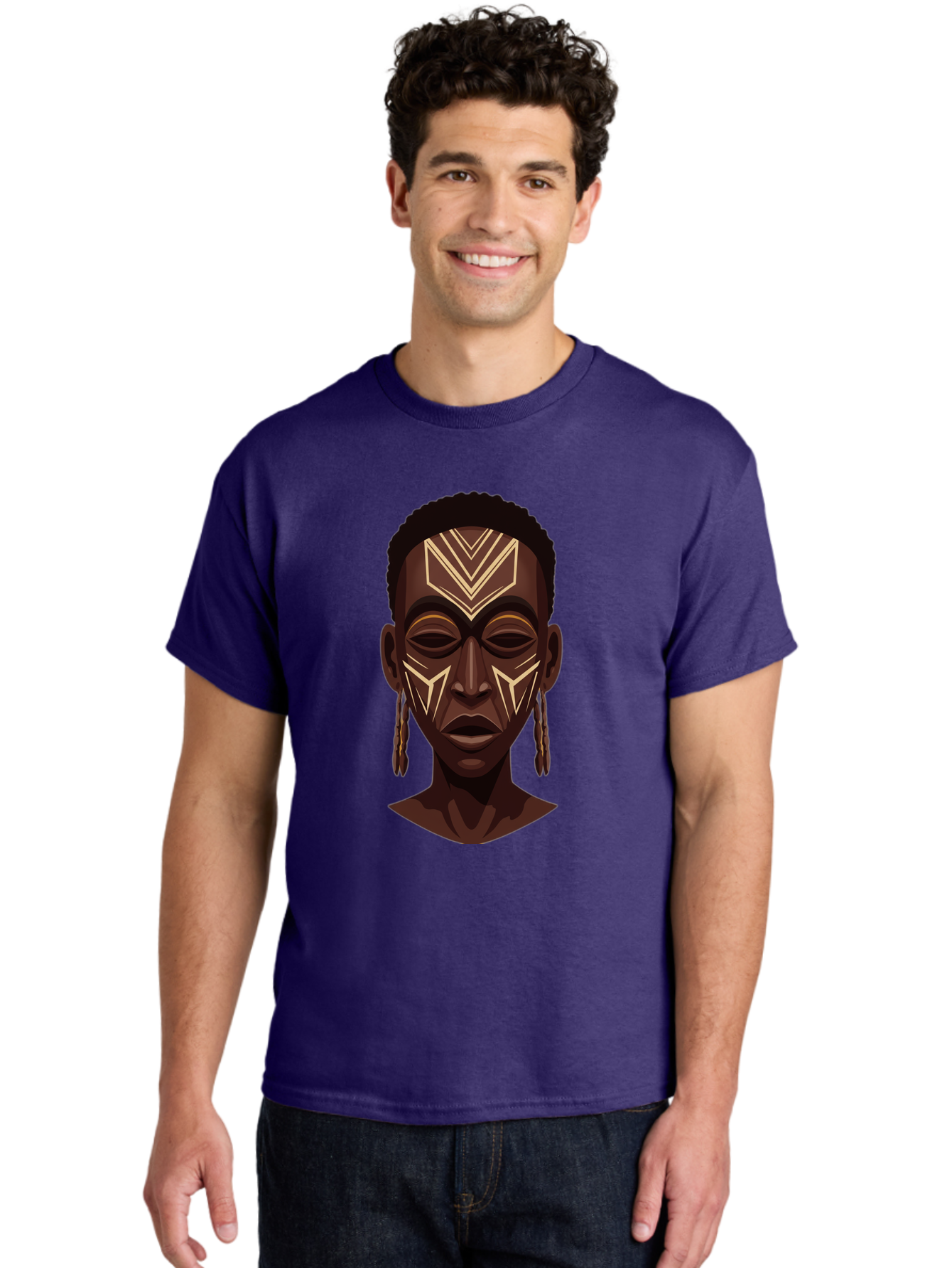 African-Tribal-Portrait Men'S Graphic Tee, 100% Cotton, Comfortable Casual Summer Wear, Machine Washable, Vintage Camera, Old Camera, Antique Camera, Black Camera, Classic Photography, Photography Equipment, Nostalgic Device, Film Camera, Bal665