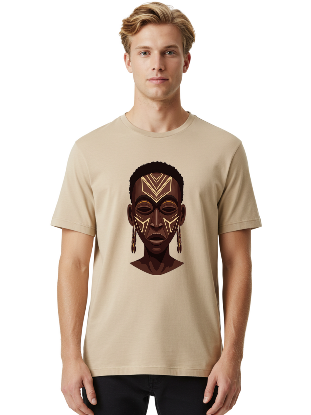 African-Tribal-Portrait Men'S Graphic Tee, 100% Cotton, Comfortable Casual Summer Wear, Machine Washable, Vintage Camera, Old Camera, Antique Camera, Black Camera, Classic Photography, Photography Equipment, Nostalgic Device, Film Camera, Bal665