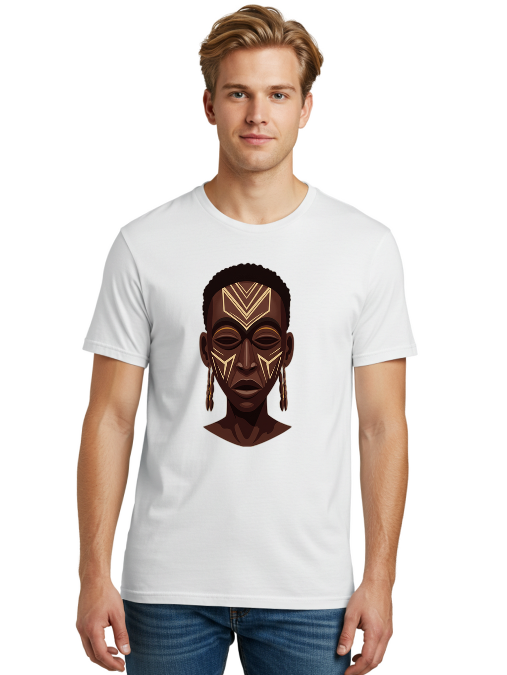 African-Tribal-Portrait Men'S Graphic Tee, 100% Cotton, Comfortable Casual Summer Wear, Machine Washable, Vintage Camera, Old Camera, Antique Camera, Black Camera, Classic Photography, Photography Equipment, Nostalgic Device, Film Camera, Bal665
